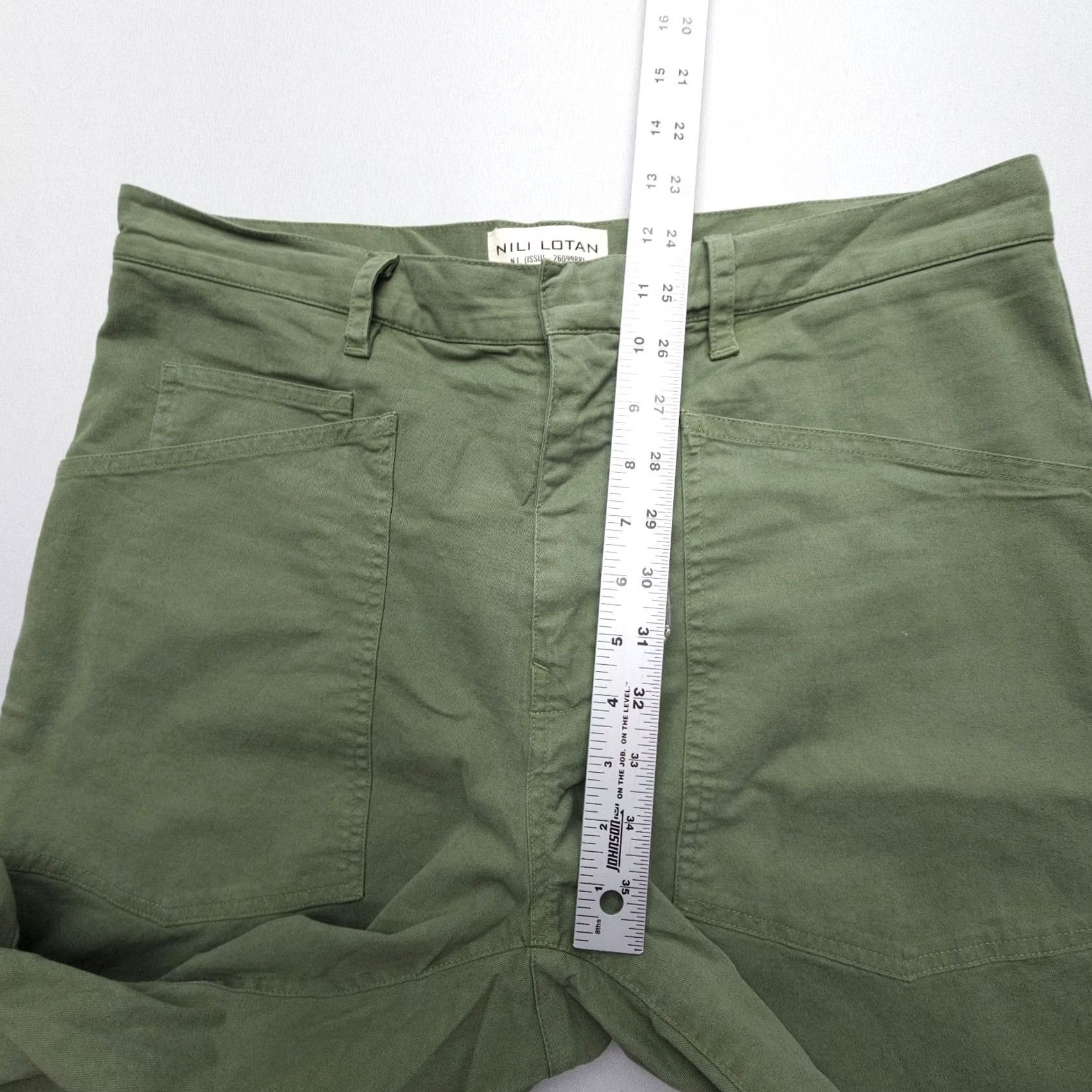 Nili Lotan Nili Lotan Pants Womens 6 Green Shon 33x25 Wide Leg Crop Baggy Barrel USA Size 28" / US 6 / IT 42 - 6 Thumbnail