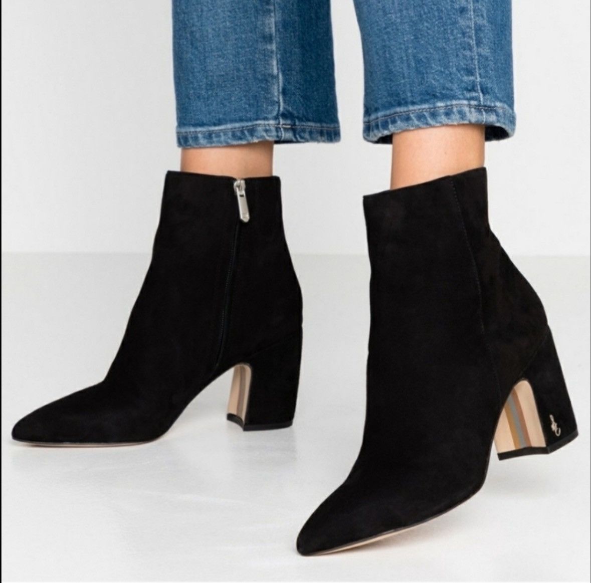 Sam Edelman Sam Edelman Suede boots Pointy Hilty Ankle Block Black 6.5 Size US 6.5 / IT 36.5 - 3 Thumbnail