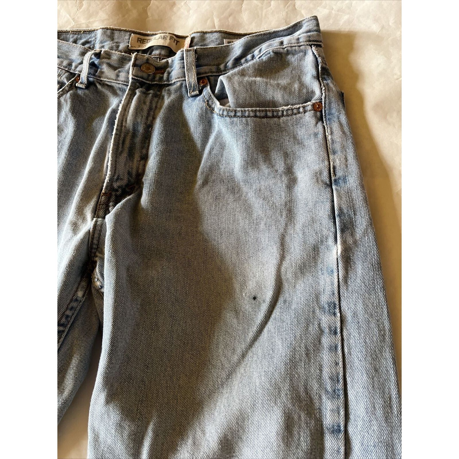 Levi's Levi’s 505 Jeans Mens 32x30 Light Wash Denim Cotton Blue Size US 32 / EU 48 - 9 Thumbnail