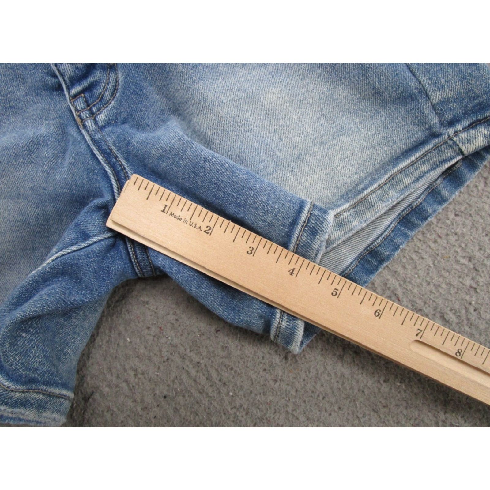 Vintage Kancan Maurices Button Fly High Rise Blue Stretch Denim Jean Shorts Size 24 Size 42" / US 20 - 6 Thumbnail
