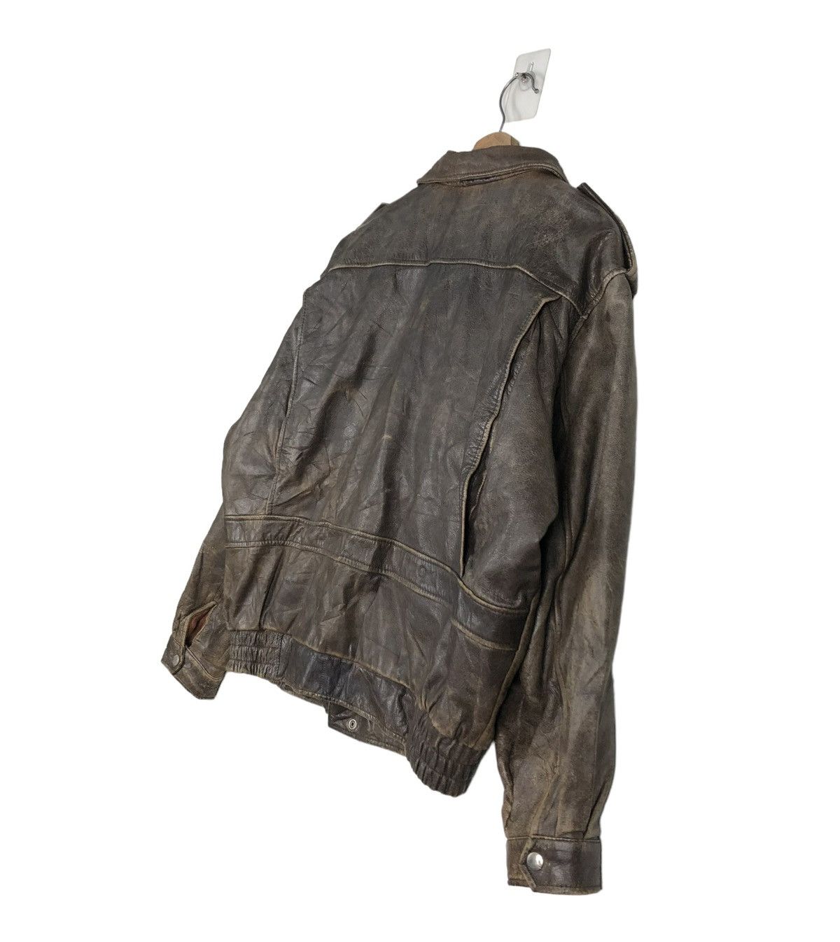 Japanese Brand 🔥VINTAGE FLY BOMBER LEATHER JACKET FOX-TROT JAPAN MADE Size US M / EU 48-50 / 2 - 10 Thumbnail