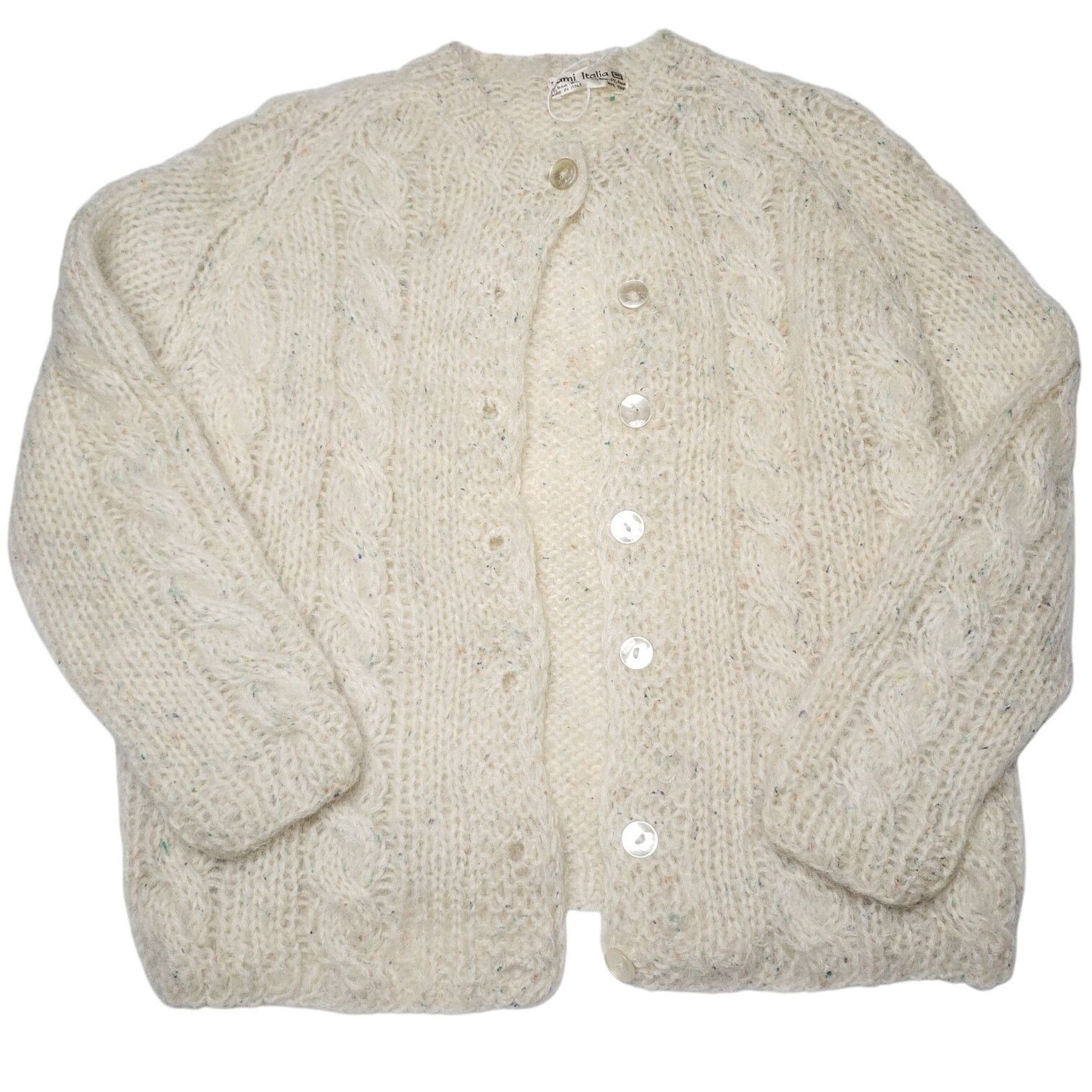 Vintage Vtg 60s Mohair Wool Knit Cardigan Sweater Made in Italy 40 Size M / US 6-8 / IT 42-44 - 1 Thumbnail