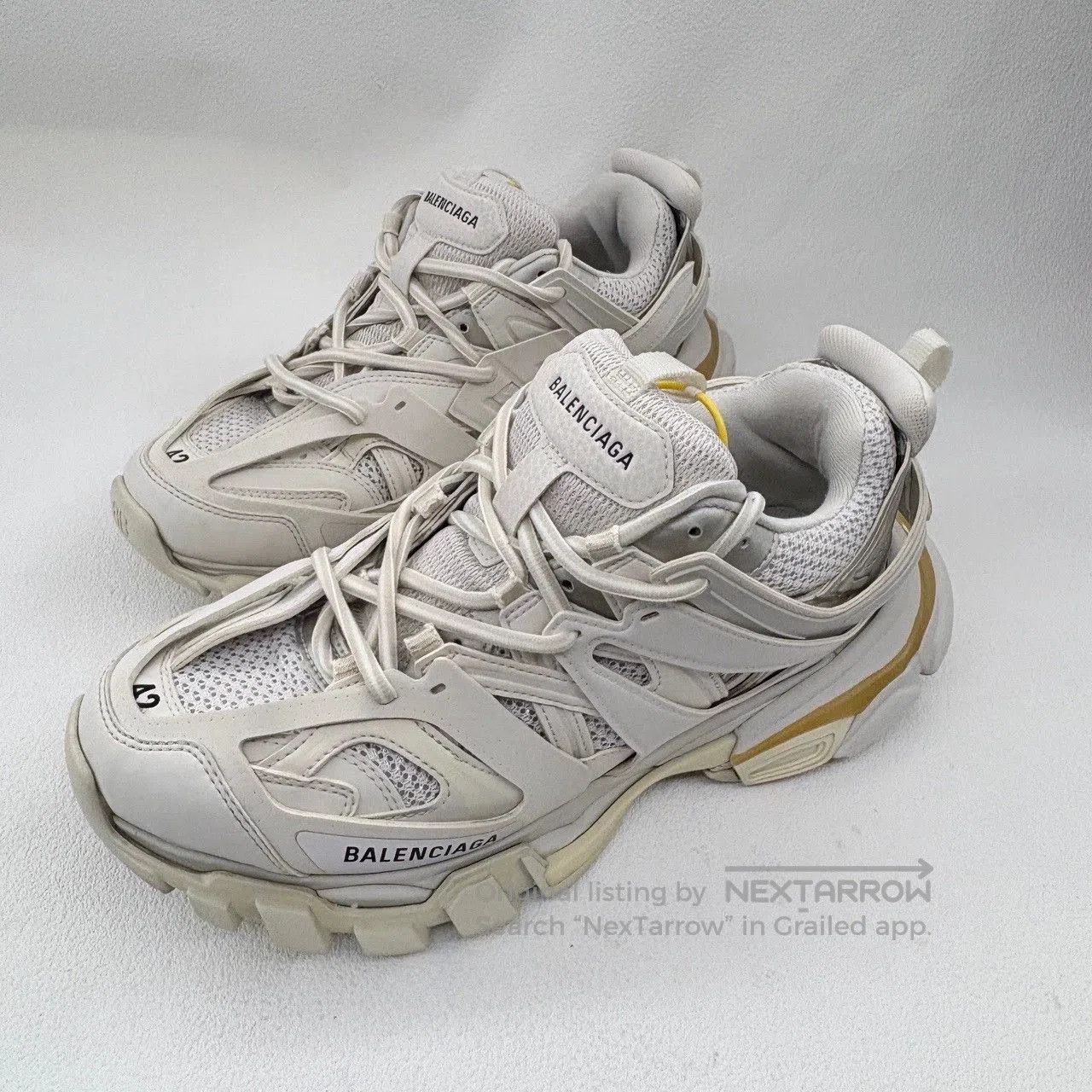 balenciaga track white low-top sneakers.