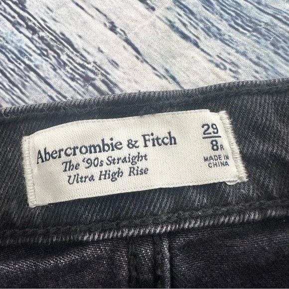 Abercrombie & Fitch Abercrombie & Fitch The '90s Straight Ultra High Rise Black Size 29" - 6 Thumbnail