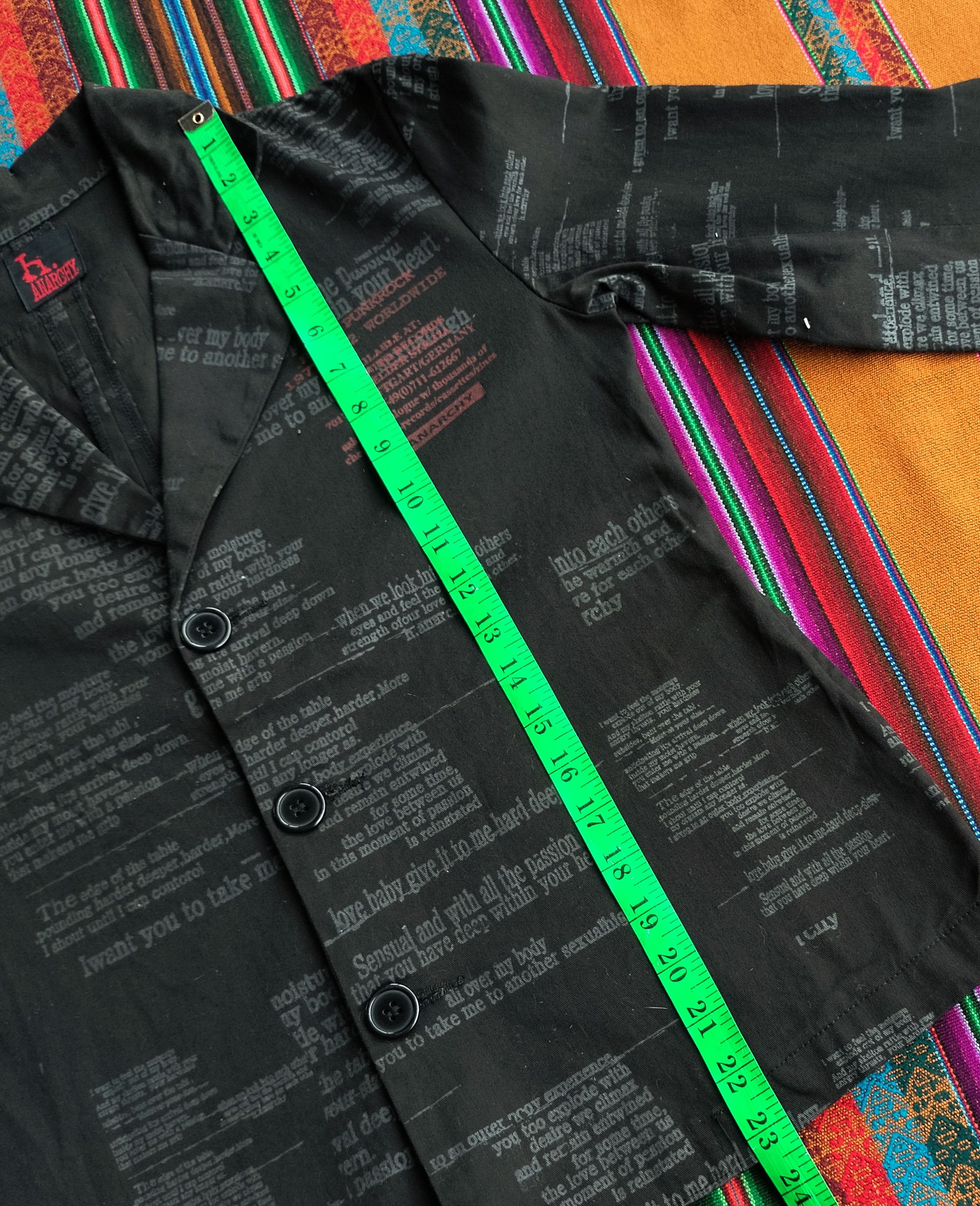 Rare Anarchy H. Naoto japan punk poem punk blazer