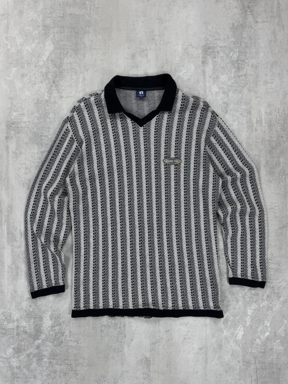 Hang Ten HANG TEN Polo Long Sleeve Knit Vintage Sweater Mens Size US L / EU 52-54 / 3 - 1 Thumbnail