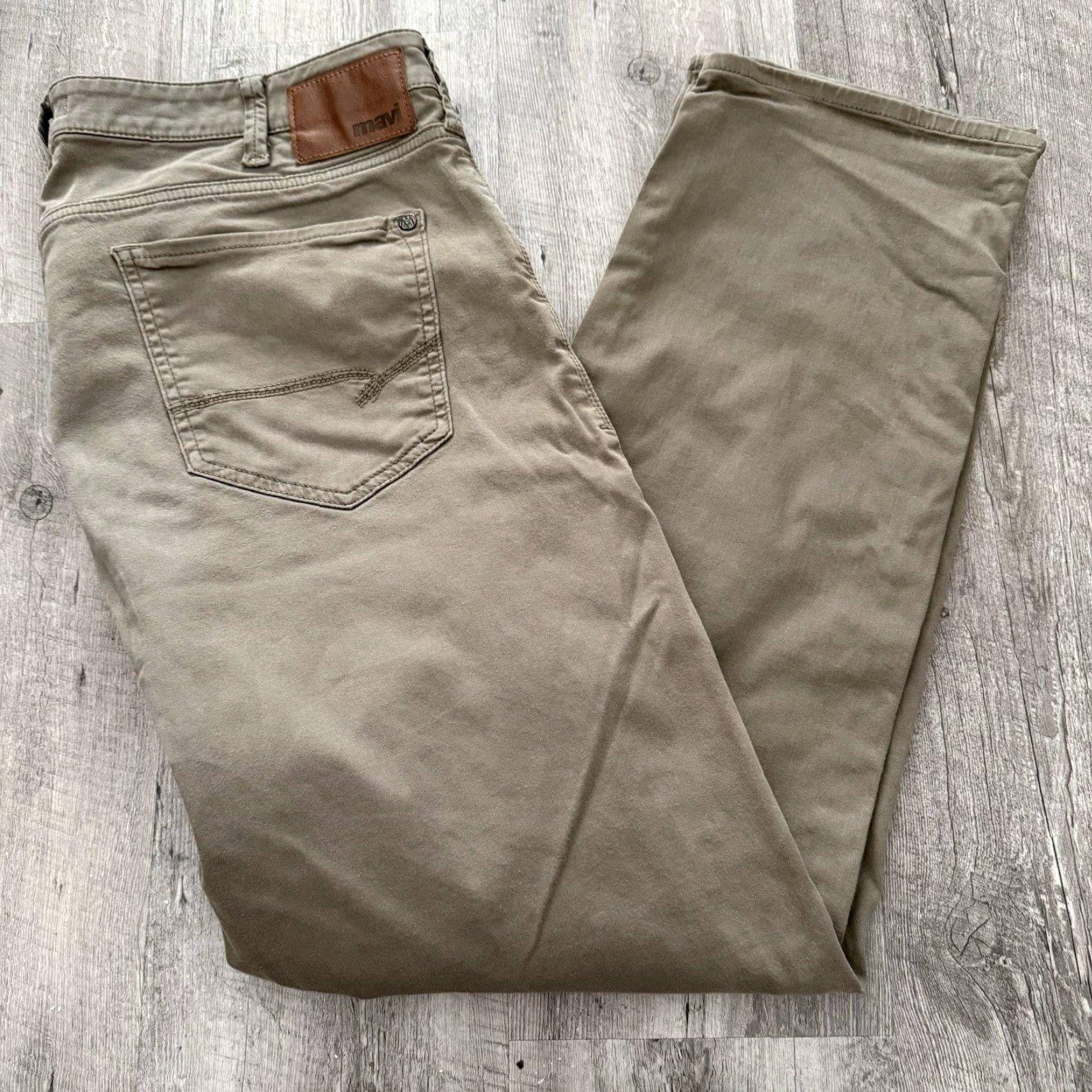 Mavi Mavi Zach Mens Pants Straight Leg 5-Pocket Olive Green Chino Stretch Cotton Spandex Regular Size 38x32 Size US 38 / EU 54 - 2 Thumbnail