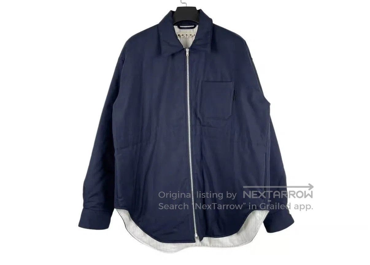 Marni Blue Zip-Front Jacket with Collar and Pocket. Size US M / EU 48-50 / 2 - 1 Thumbnail