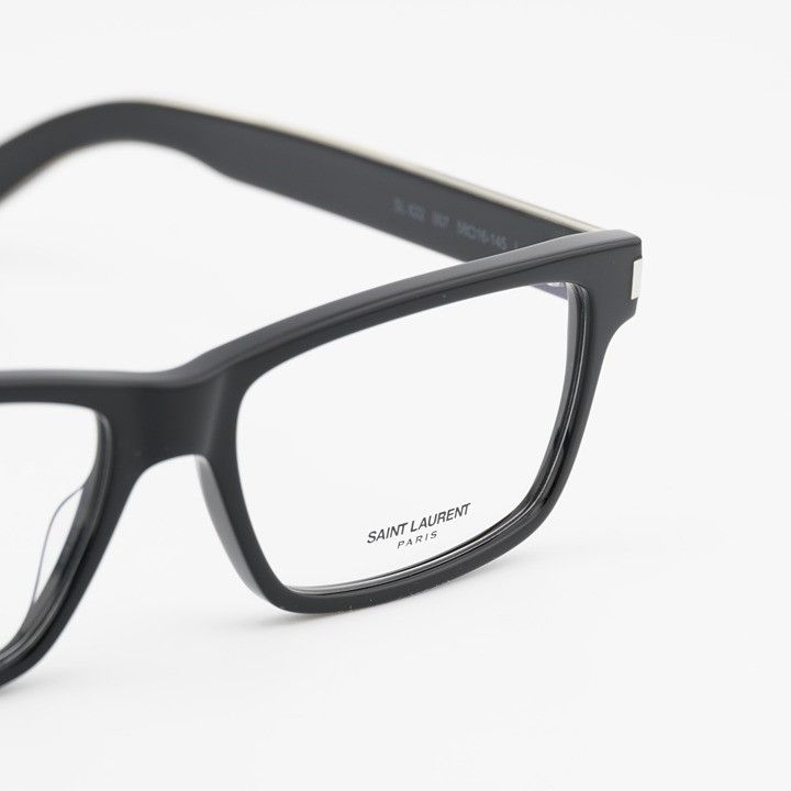 Saint Laurent Paris Saint Laurent SL622 007 Eyeglasses Black 58mm Rectangle Size ONE SIZE - 6 Thumbnail