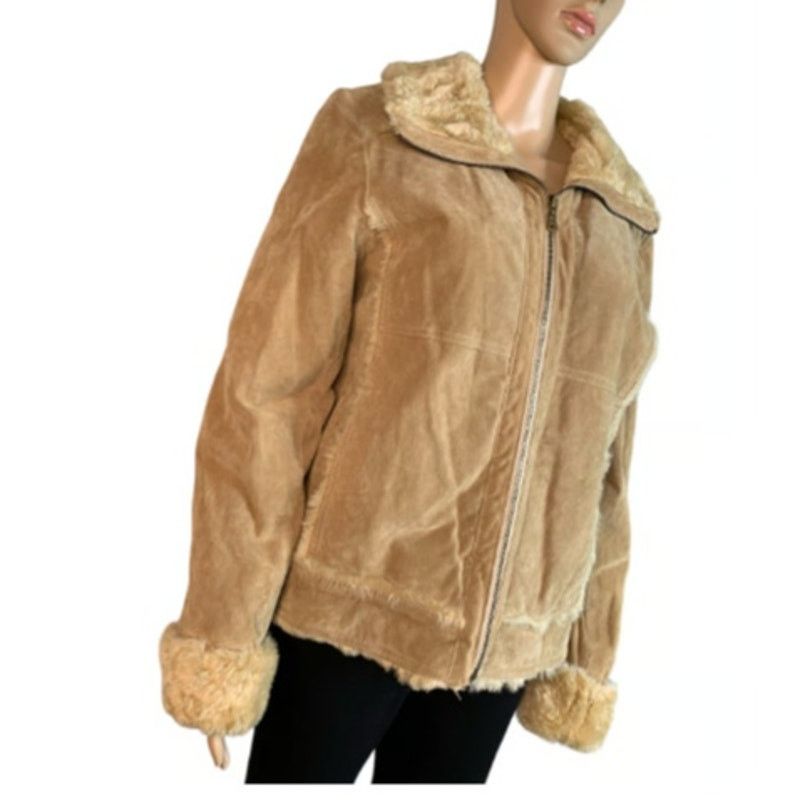 Wilsons Leather Wilsons Leather Womens Large Suede Trimmed Penny Lane Jacket Size L / US 10 / IT 46 - 4 Thumbnail