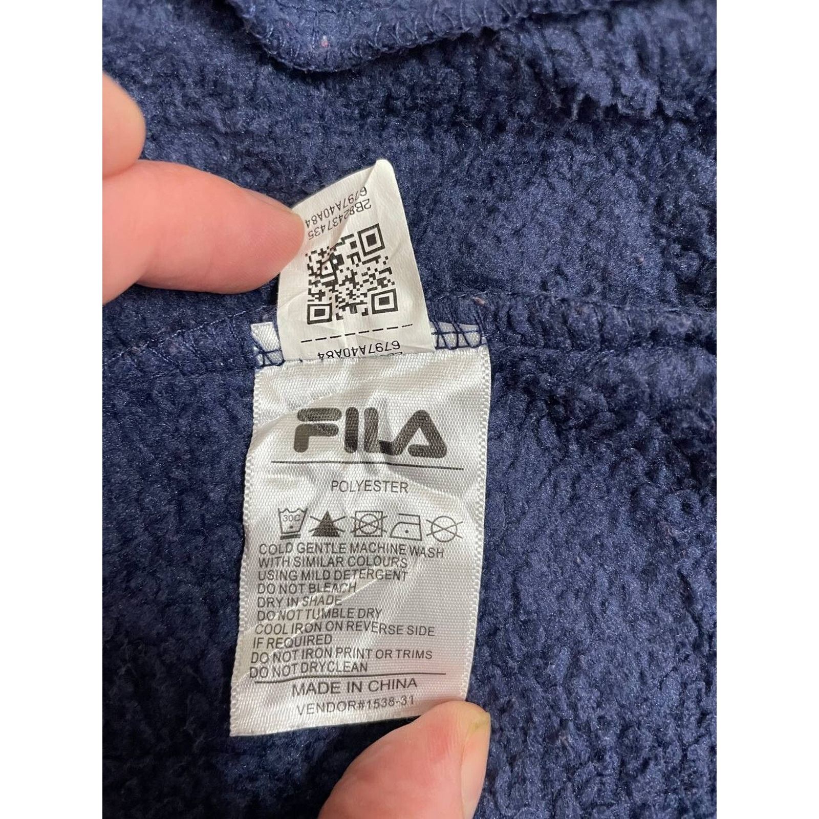 Fila Vintage FILA Navy Blue Full Zip Fleece Jacket Size XL Size US XL / EU 56 / 4 - 8 Thumbnail