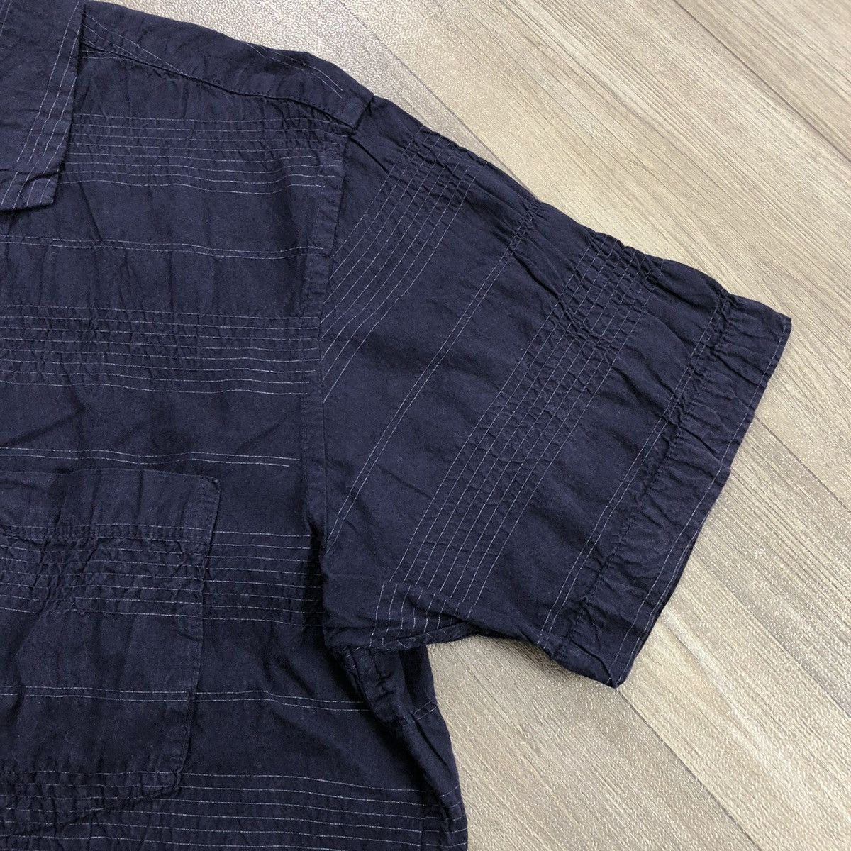 Issey Miyake × Japanese Brand × Tsumori Chisato Vintage Issey Miyake Plantation Designer Indigo Boro Shirt Size US M / EU 48-50 / 2 - 10 Thumbnail