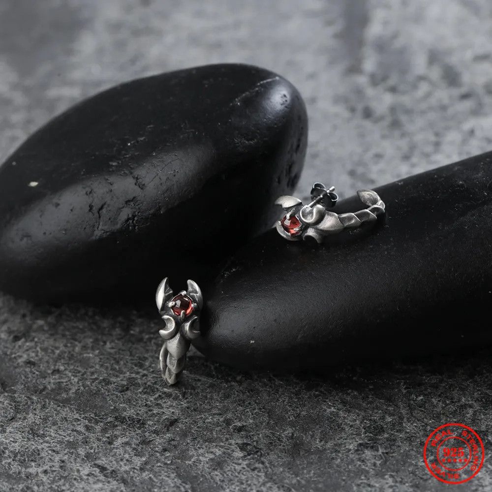 Jewelry Retro Scorpion Stud Earrings 925 Sterling Silver Gift Size ONE SIZE - 3 Thumbnail