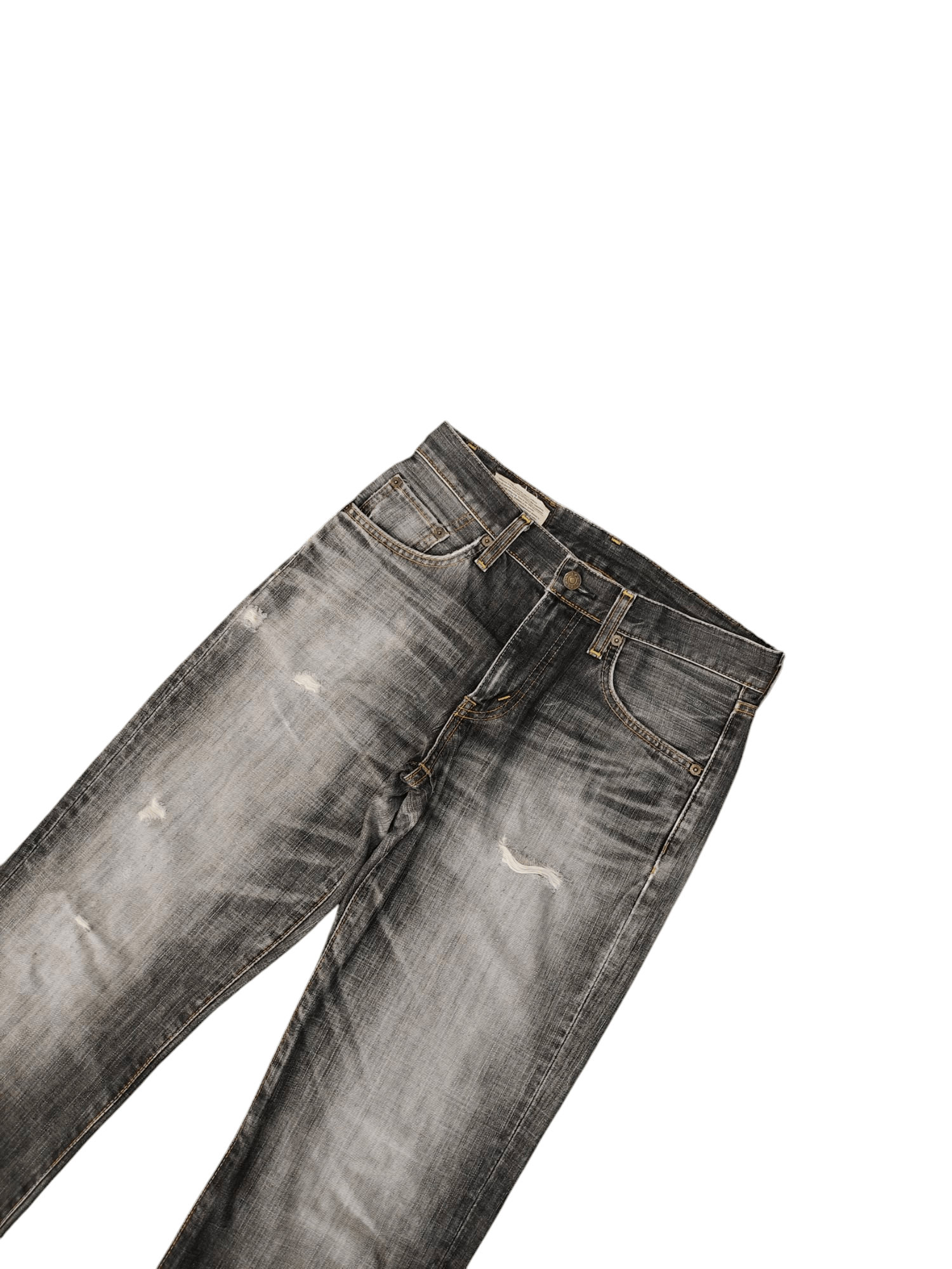 If Six Was Nine Vintage Y2k Edwin 503 Distress Faded Clawmark Denim Jeans Size US 28 / EU 44 - 2 Thumbnail