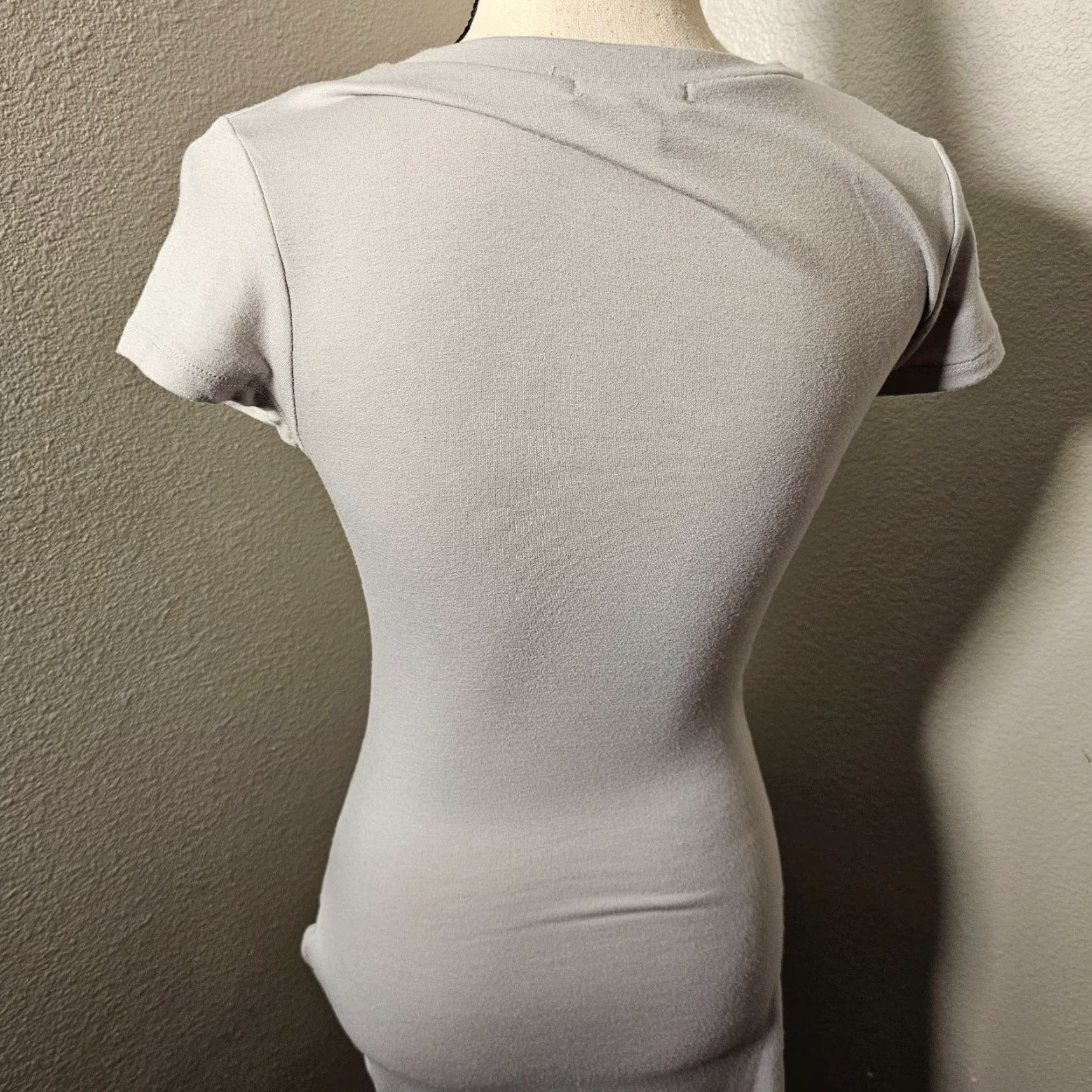 Vintage REVAMPED Casual Slip Dress Gray Medium Cap Sleeve Zipper Accent Stretch Tank Women's Size M / US 6-8 / IT 42-44 - 4 Thumbnail
