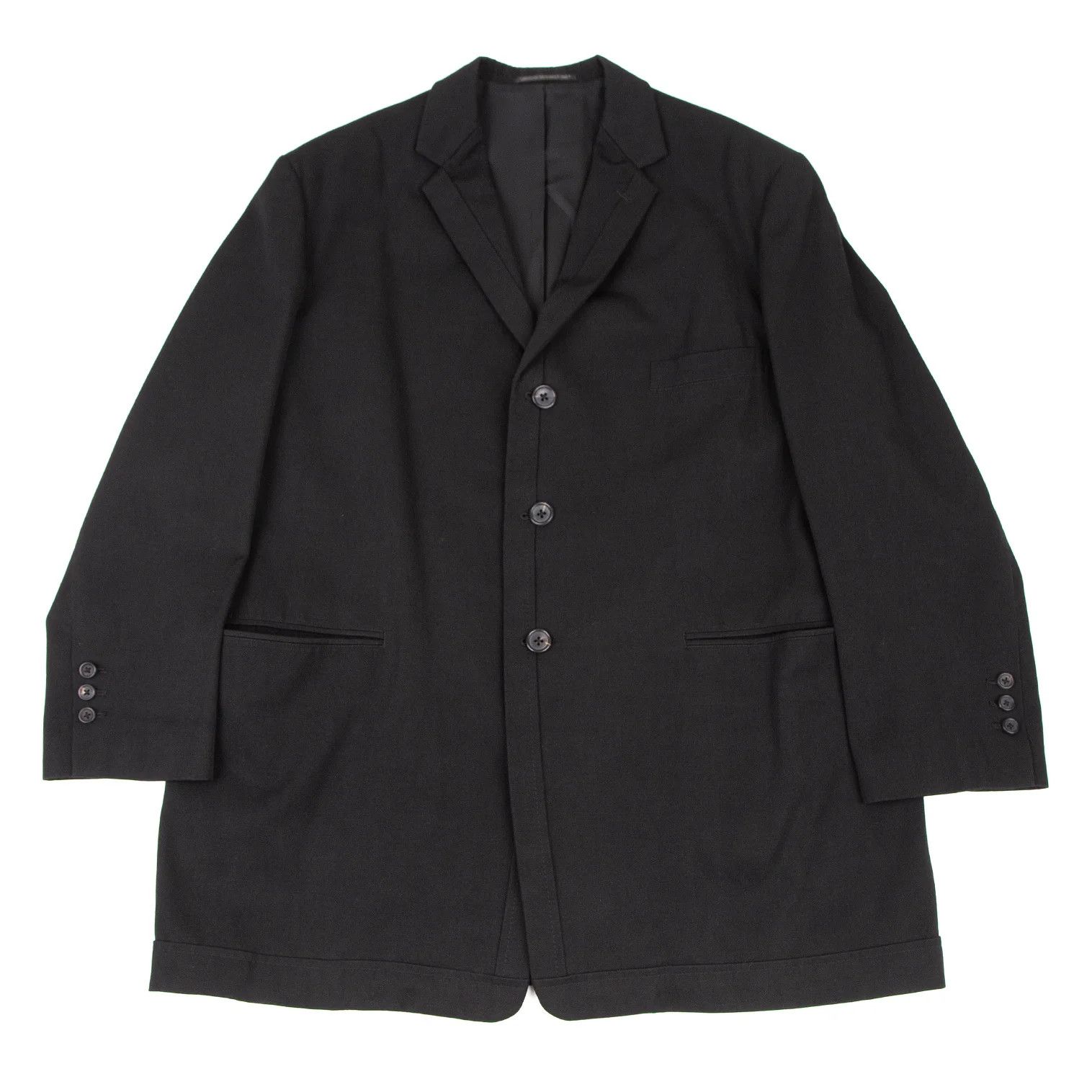 Yohji Yamamoto Yohji Yamamoto Taping Wool-Cotton Long Jacket Size US S / EU 44-46 / 1 - 1 Thumbnail