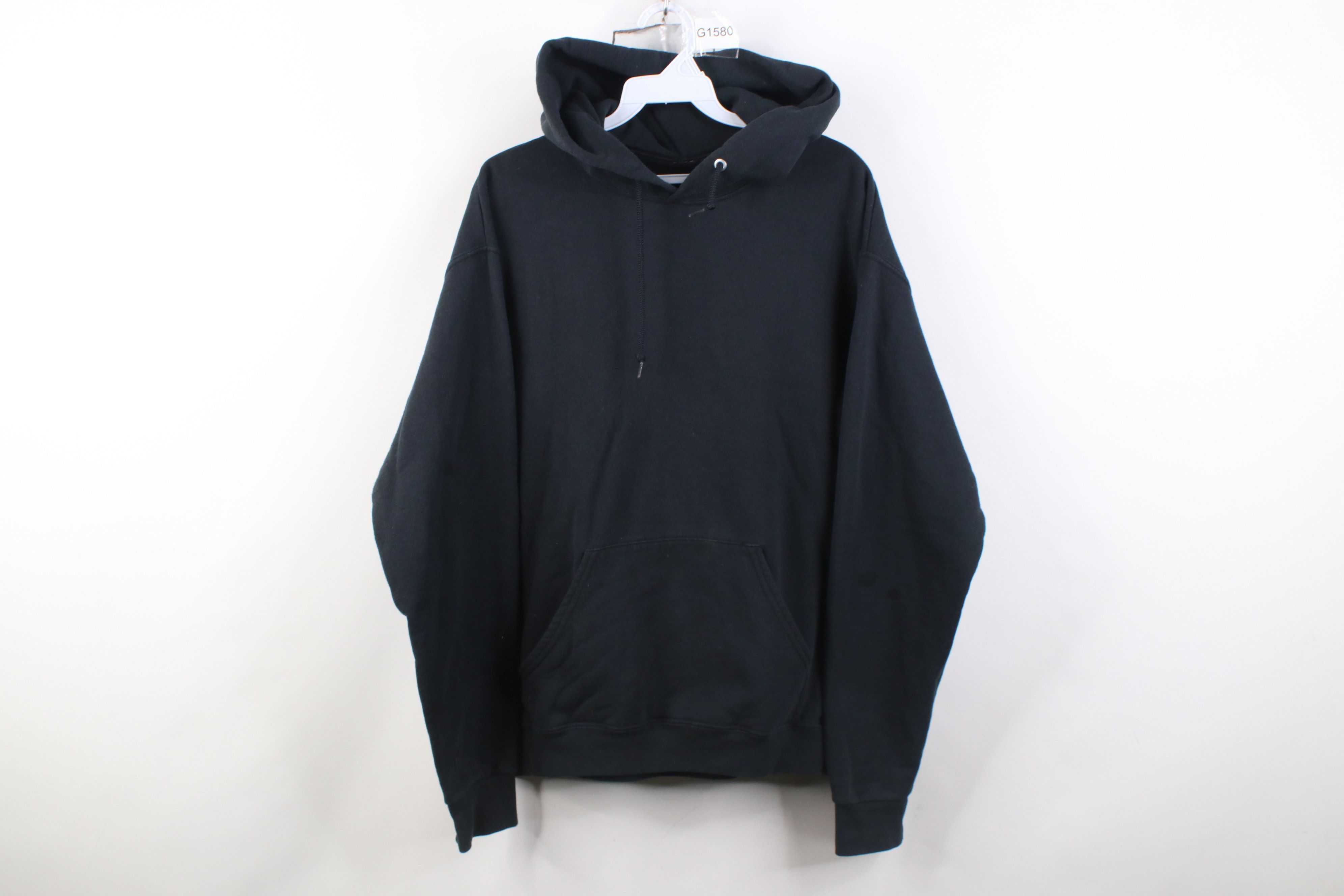Vintage Vintage 90s Y2K Streetwear Blank Hoodie Sweatshirt Black Size US S / EU 44-46 / 1 - 1 Thumbnail
