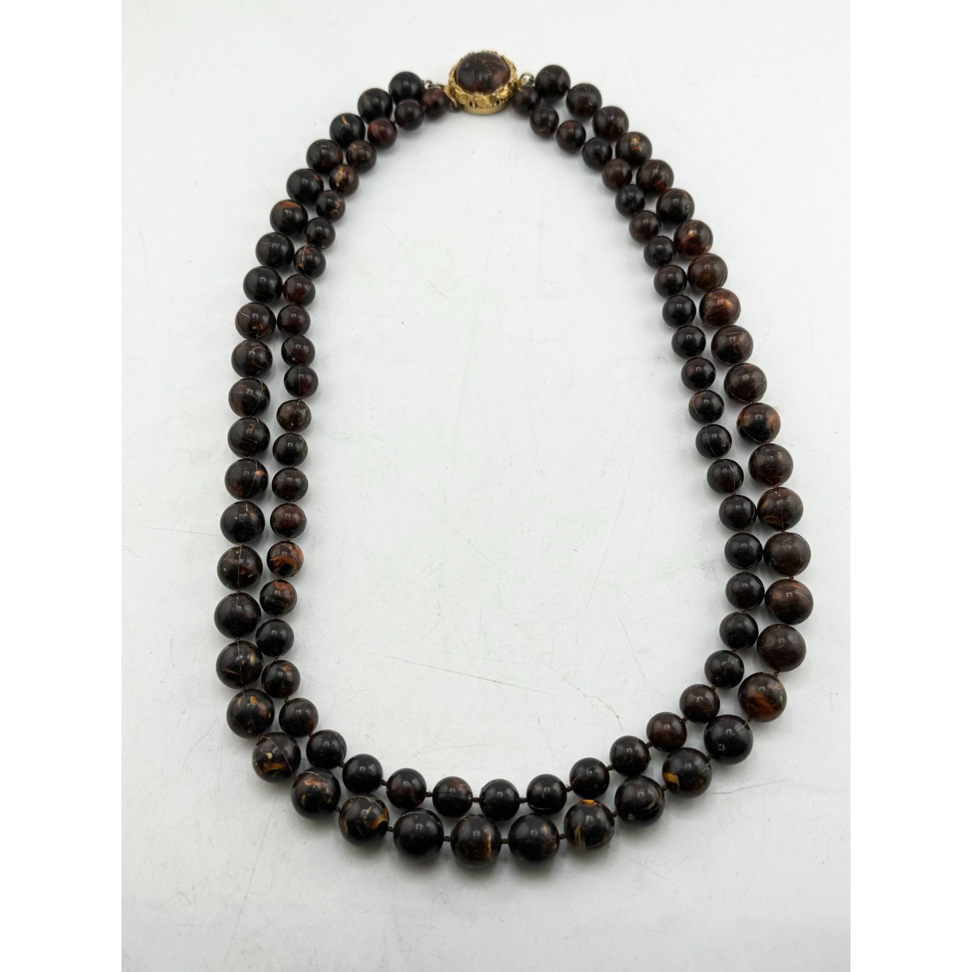 Vintage Vintage brown beaded double strand necklace Size ONE SIZE - 4 Thumbnail