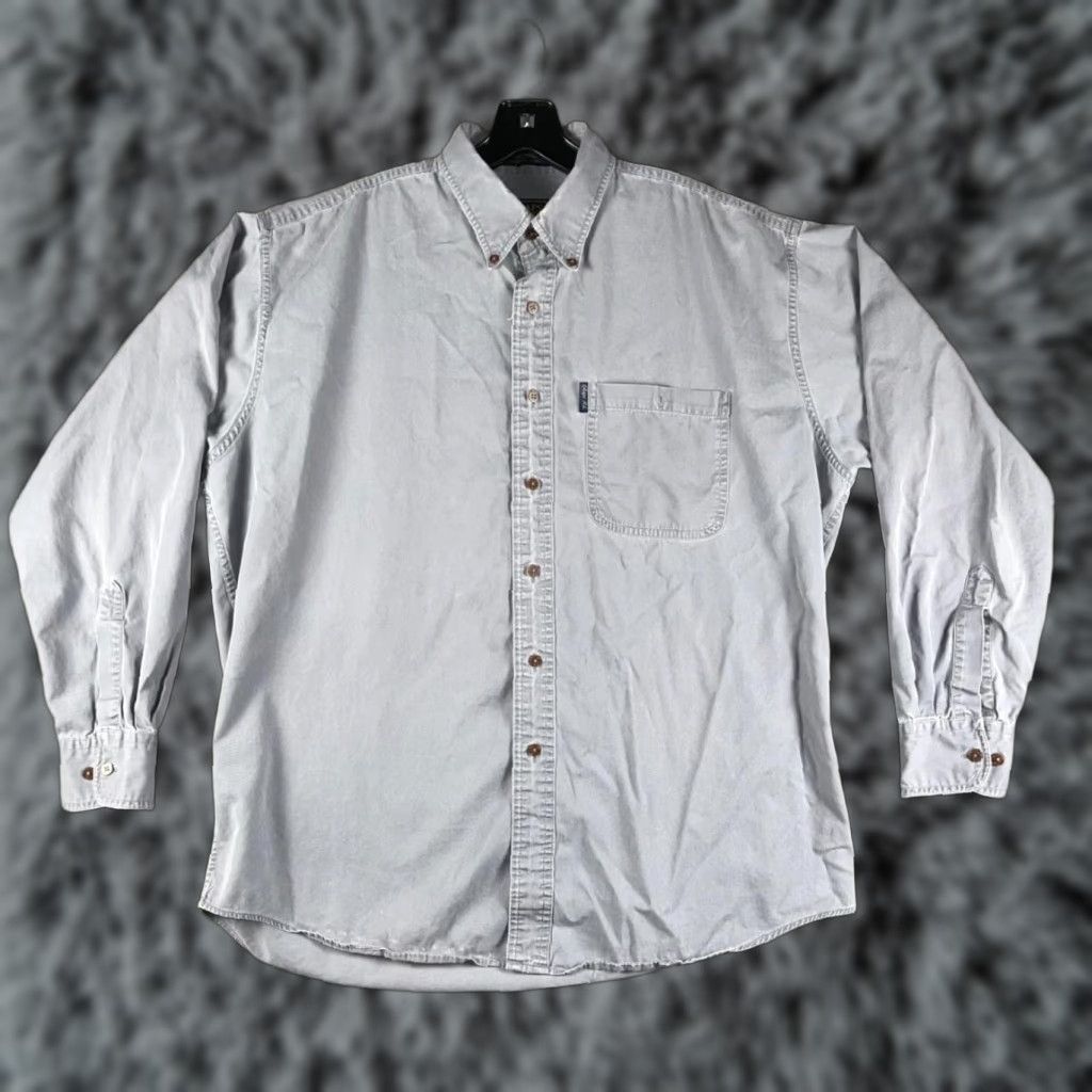 Ralph Lauren Chaps Ralph Lauren Shirt Mens Large Gray Button Down Long Sleeve Casual Cotton Size US L / EU 52-54 / 3 - 1 Thumbnail