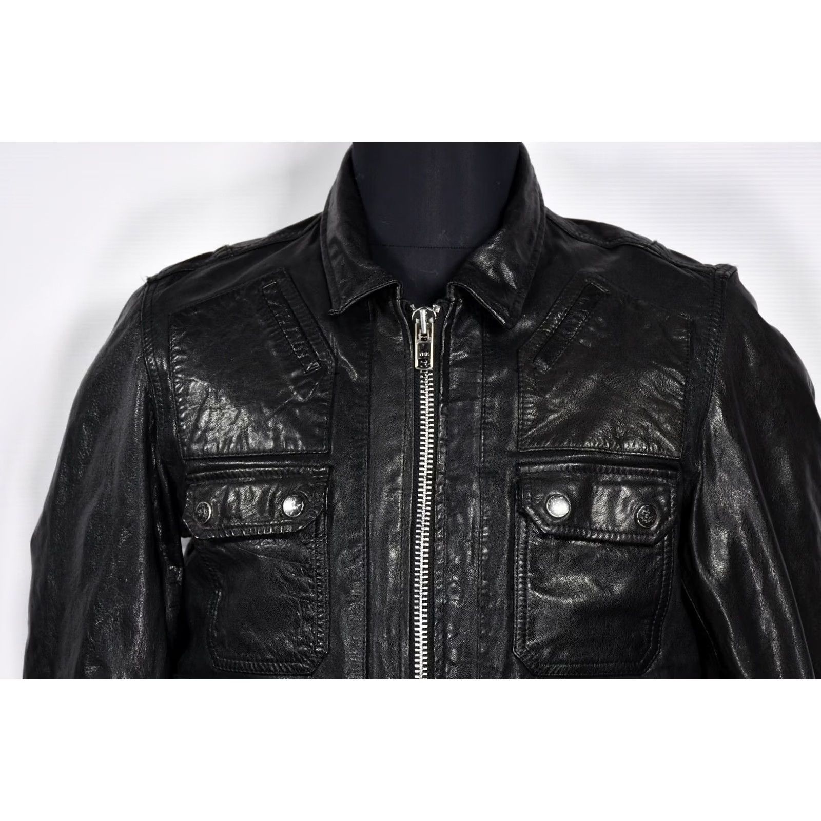 Allsaints AllSaints Habanero Leather Jacket Mens L Black Leather Zip Jacket 2010s Vintage? Size US L / EU 52-54 / 3 - 7 Thumbnail