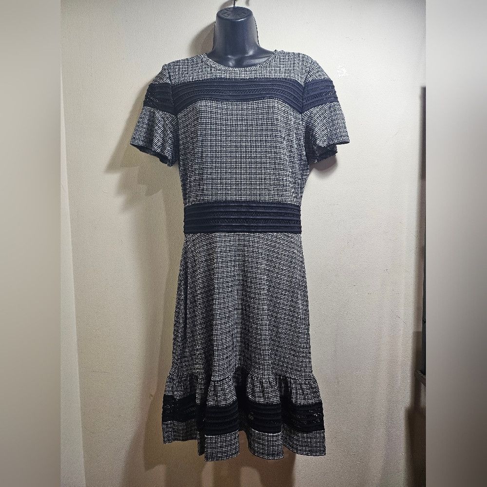 Michael Kors Michael Kors Houndstooth Short Sleeve Mesh Panel See Thru M Size M / US 6-8 / IT 42-44 - 2 Thumbnail