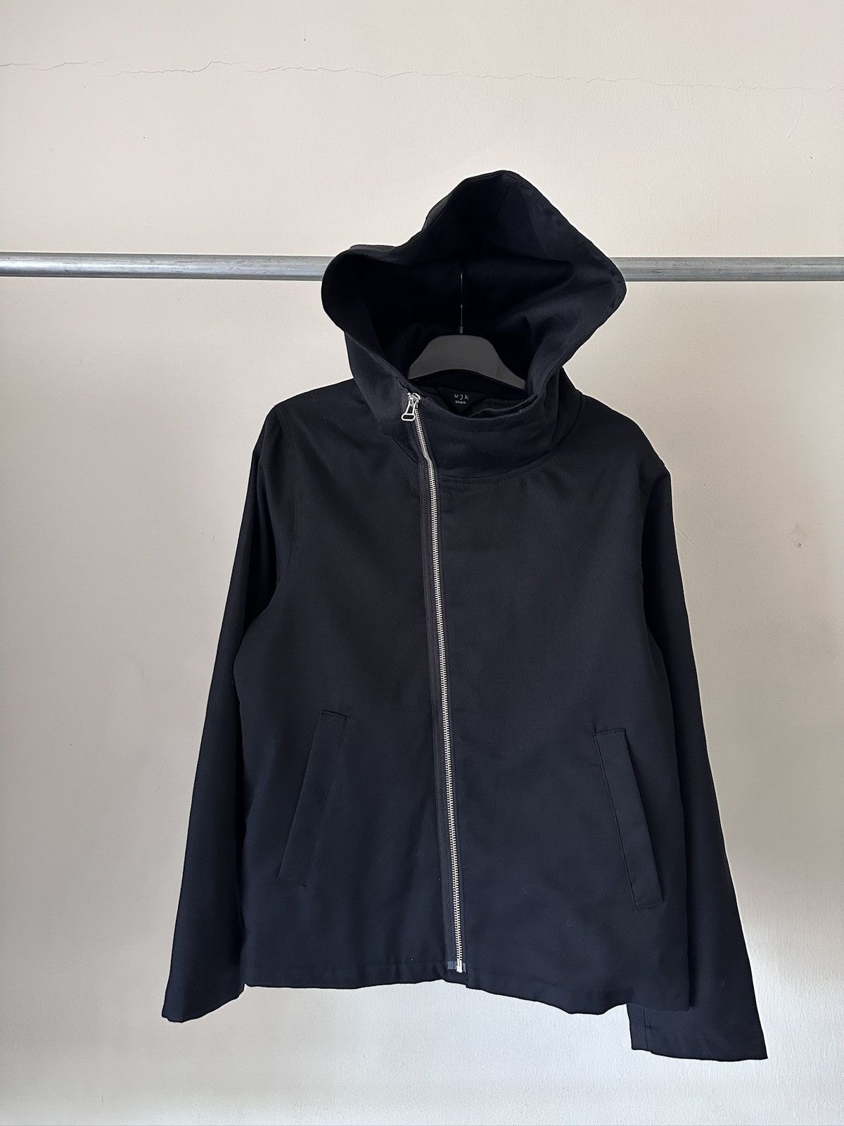 wjk 2000s WJK Black Asymmetrical Zipper Hoodie Size US M / EU 48-50 / 2 - 2 Thumbnail