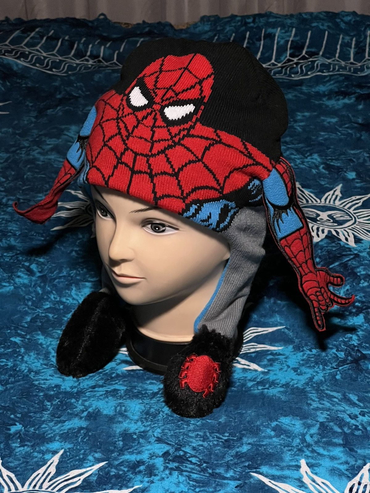 Marvel Comics SPIDER-MAN BIG LOGO MARVEL BEANIE HATS Y2K DRILL 90s Size ONE SIZE - 3 Thumbnail