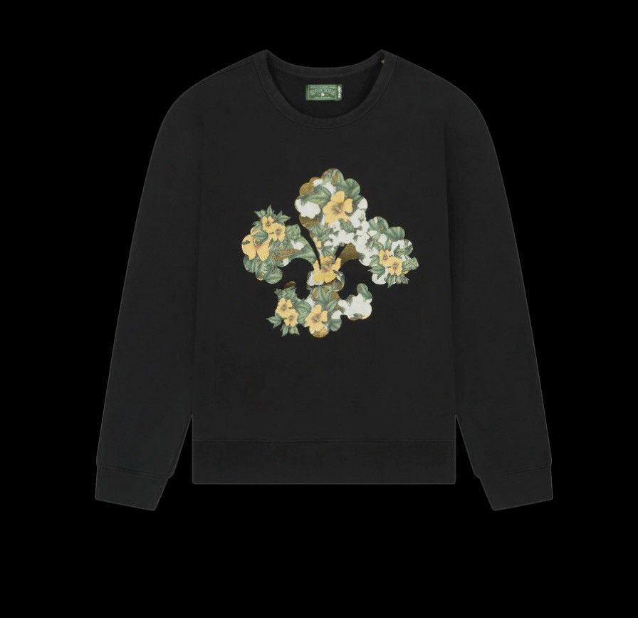 DENIM TEARS × Levi's Denim Tears x Levi’s Cotton Fleur De-Lis Crewneck ‘Charcoal’ Size US M / EU 48-50 / 2 - 2 Thumbnail