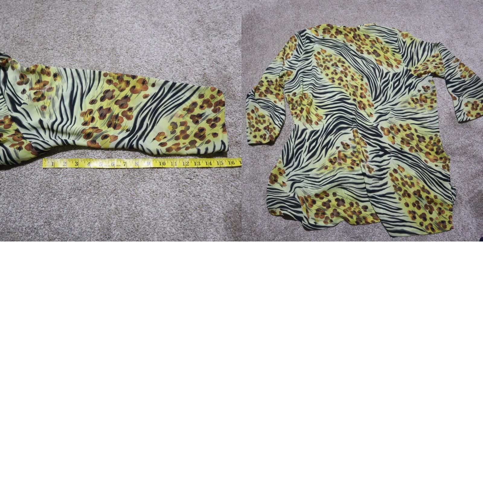 Vintage Ashley Stewart Animal Print Sheer Long Half Sleeve Top Shirt Blouse Women's 3X Size XXL / US 16-18 / IT 52-54 - 8 Thumbnail