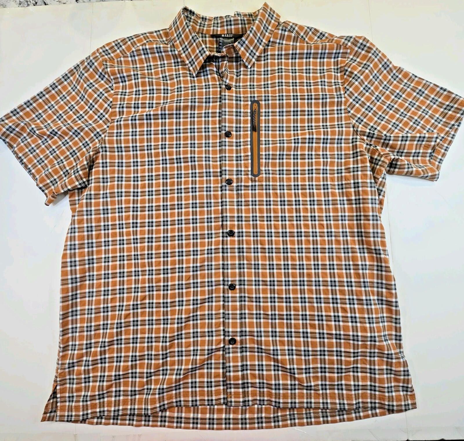 Other 5.11 Tactical Orange Plaid Short Sleeve Shirt 2XL Front Zip Size US XXL / EU 58 / 5 - 1 Thumbnail