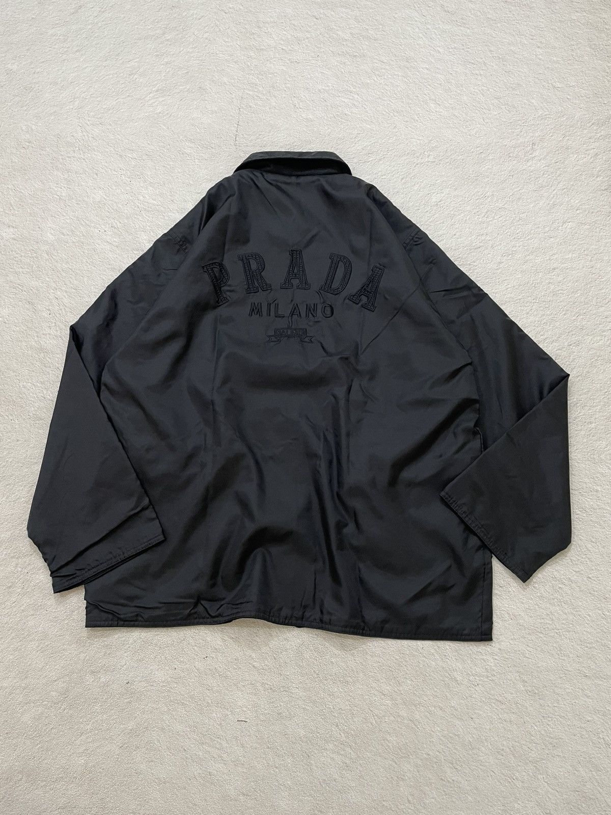 Japanese Brand 2000s Prada Big Logo Jacket Embroidered Y2K Hysteric Size US XXL / EU 58 / 5 - 1 Thumbnail