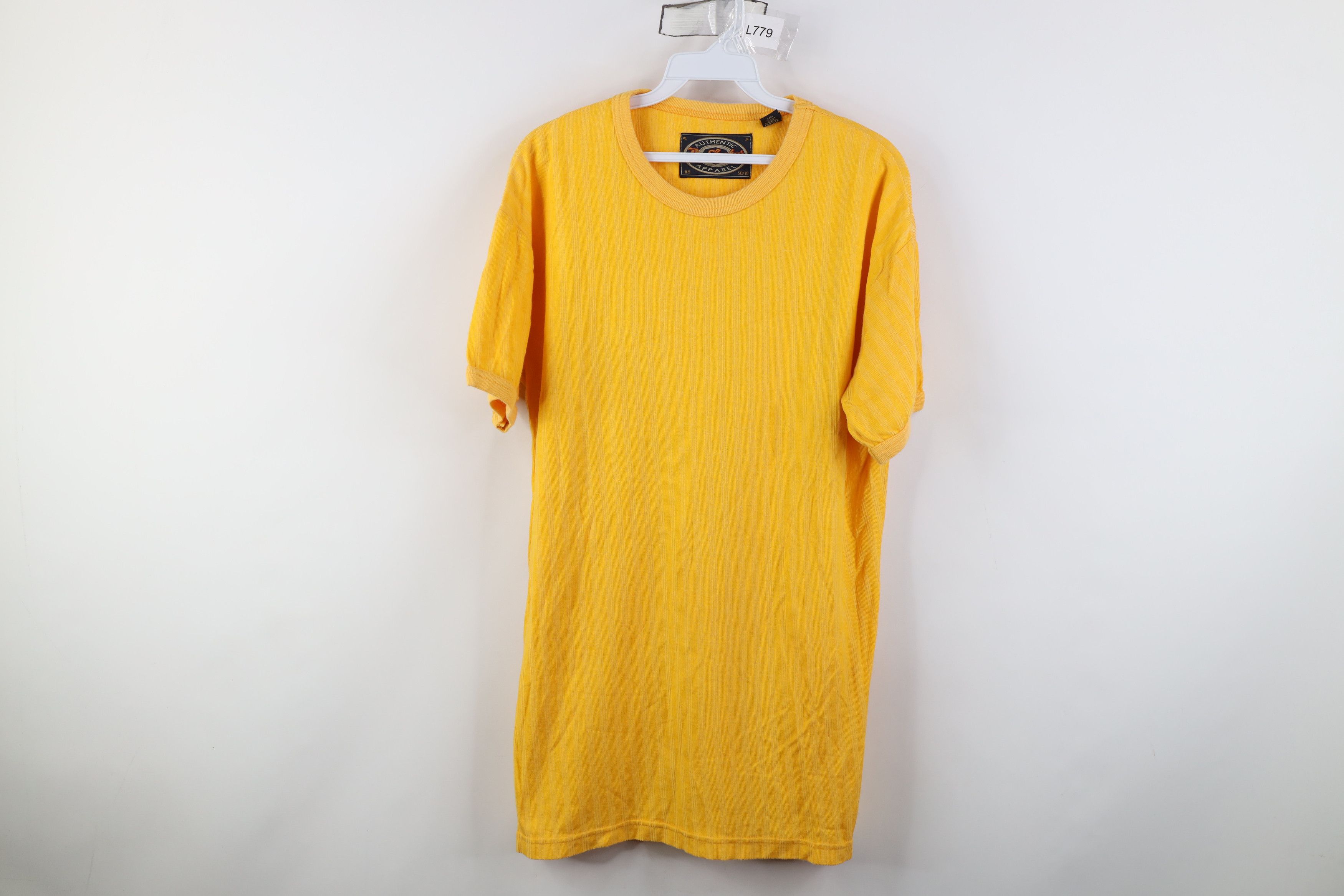 Vintage Vintage 90s Streetwear Ribbed Knit Ringer T-Shirt Yellow Size US XL / EU 56 / 4 - 1 Thumbnail