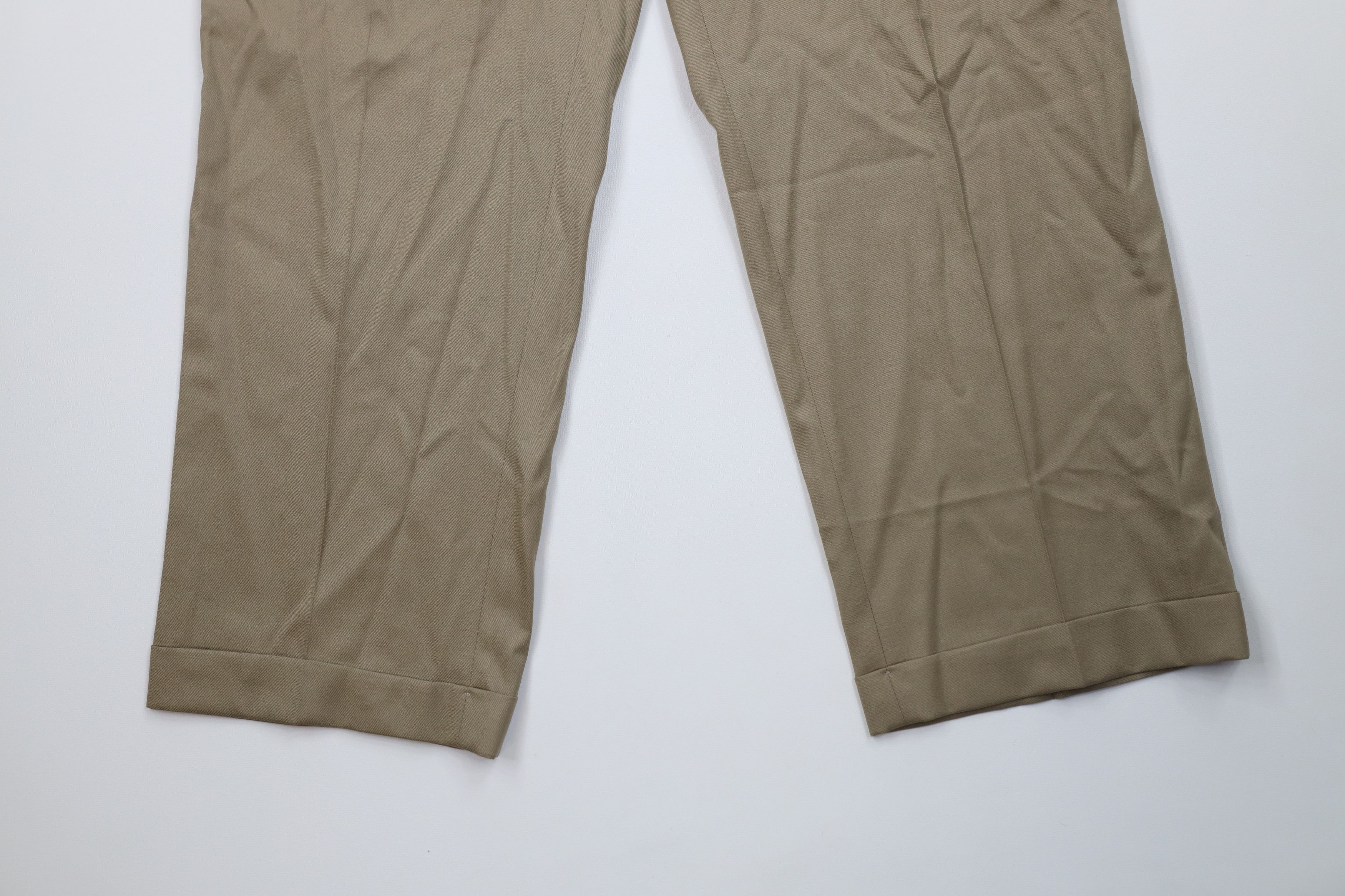 Polo Ralph Lauren Vintage 90s Ralph Lauren Wool Cashmere Wide Leg Chino Pants Size US 34 / EU 50 - 4 Thumbnail