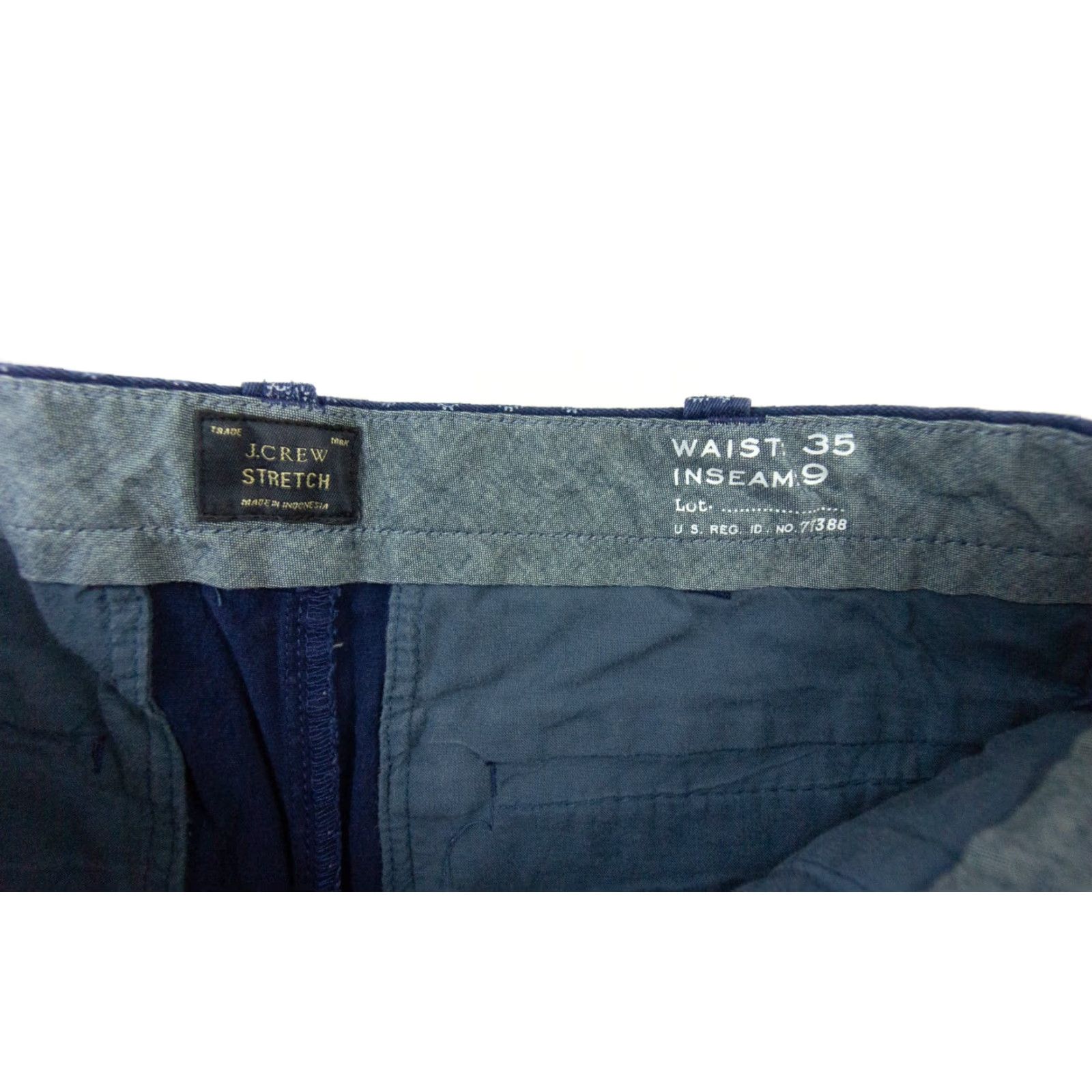 J.Crew JCrew Men’s Stretch Chino Shorts 9" Flat Front 35 Blue Paisley Casual Preppy Mens Size US 35 - 4 Thumbnail
