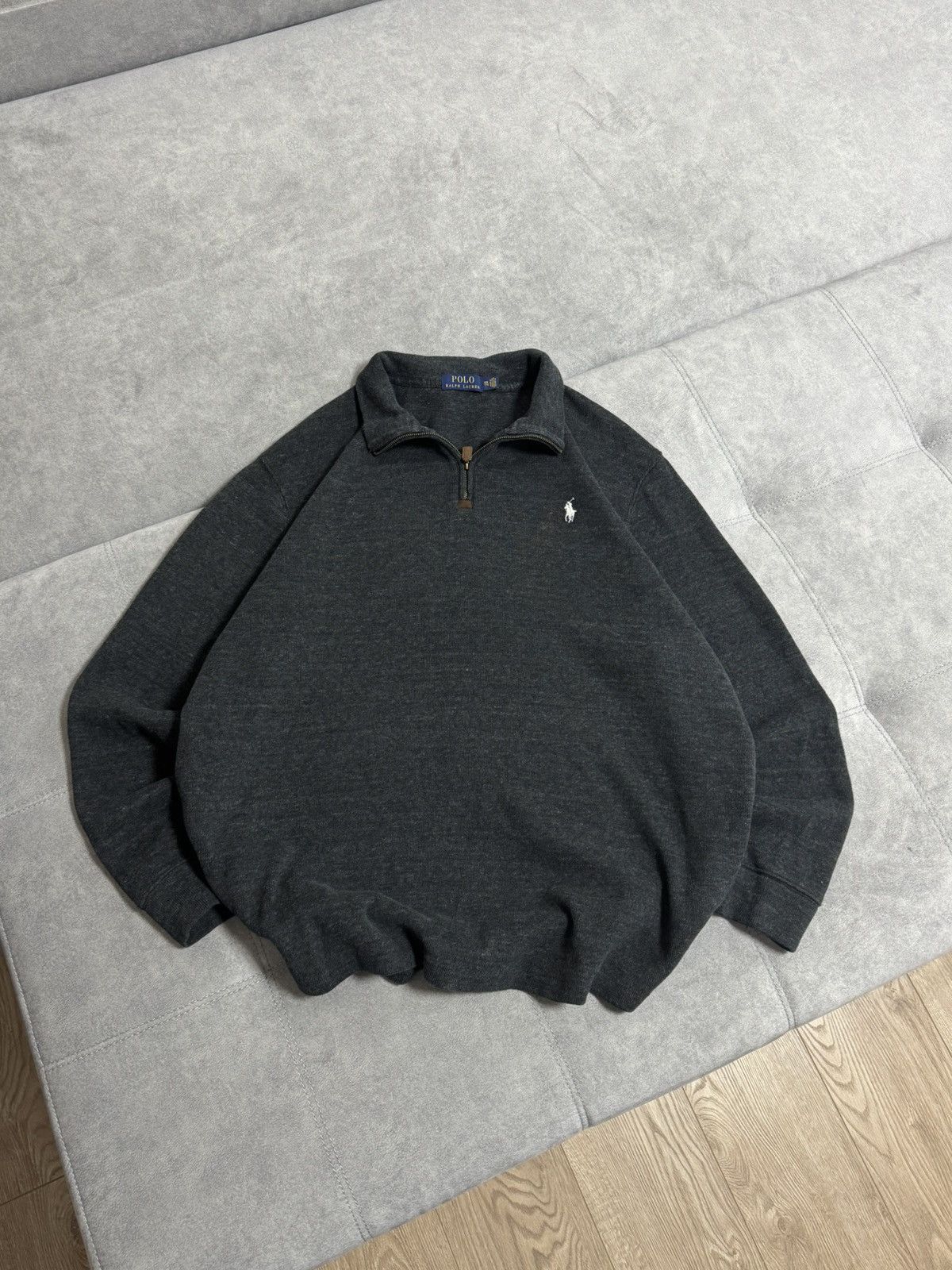 Polo Ralph Lauren × Vintage Vintage Polo Ralph Lauren 1/3 zip classic gray sweatshirt Size US XXL / EU 58 / 5 - 2 Thumbnail