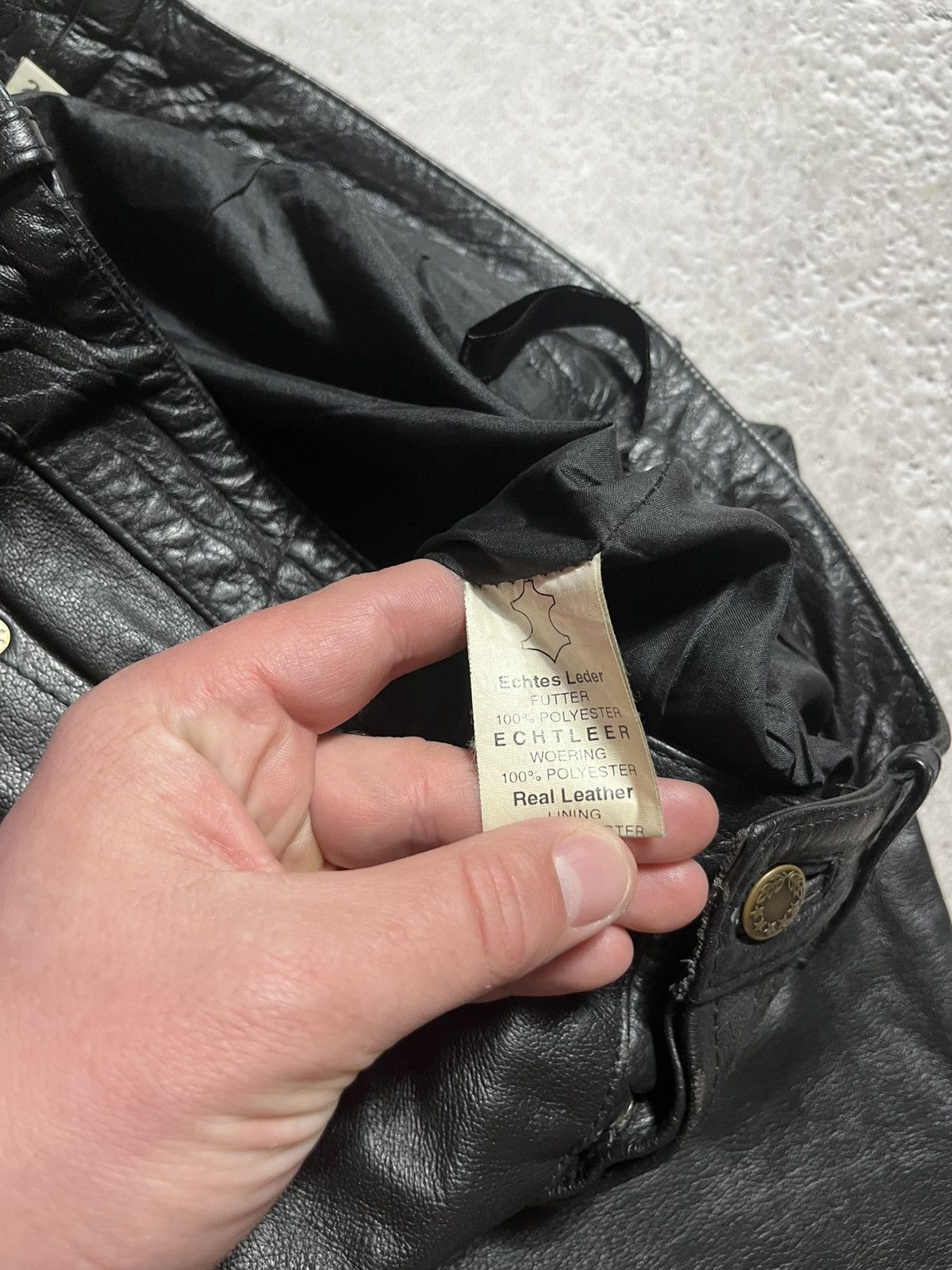 Japanese Brand × Leather Vintage Black Avant-Garde Real Leather Pants with Edgy Style Size US 30 / EU 46 - 15 Thumbnail