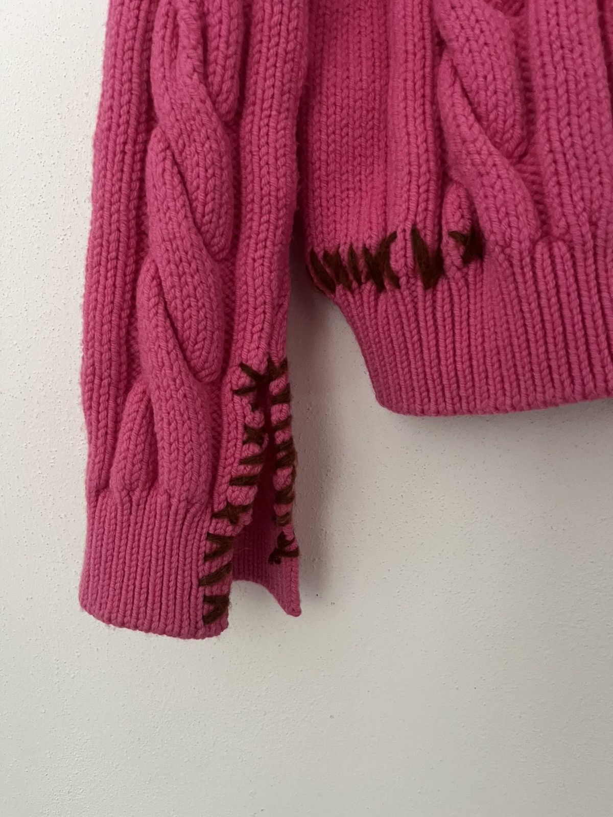 Marni Marni pink distressed stitching knit cardigan / sweater Size US M / EU 48-50 / 2 - 2 Thumbnail