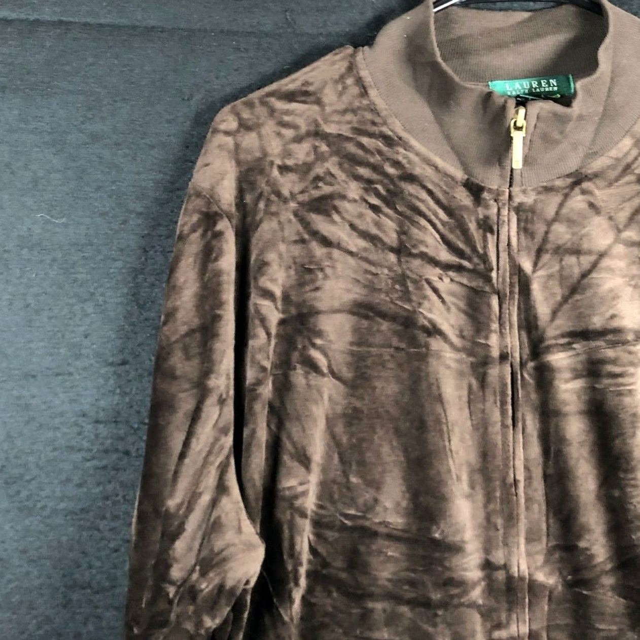 Ralph Lauren Ralph Lauren Womens Sweater Brown Velvet Full Zip Pockets Large Size L / US 10 / IT 46 - 2 Thumbnail
