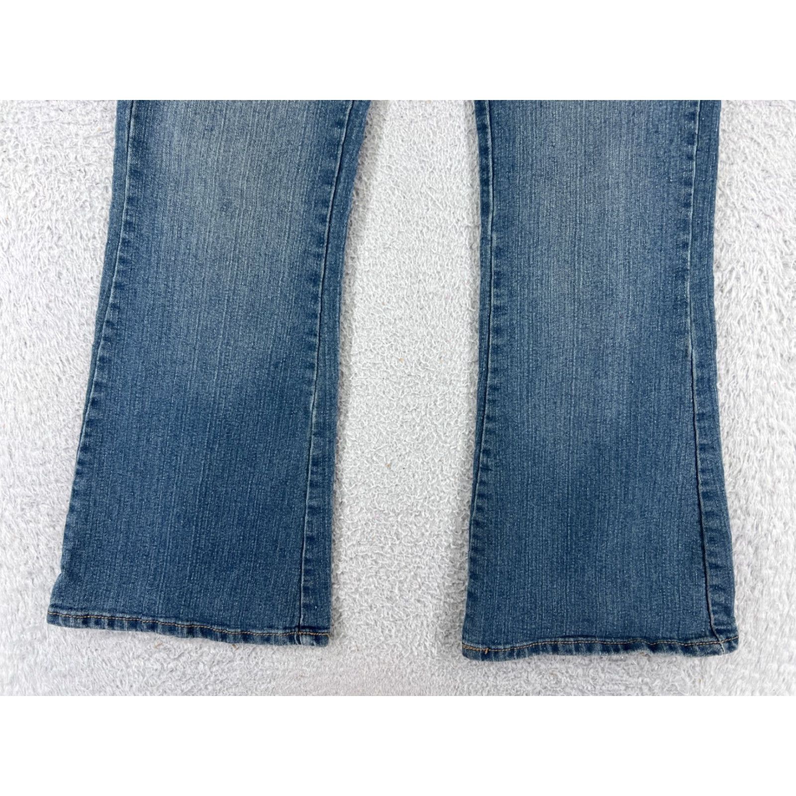 Vintage Rue21 Pants Womens 7 Blue Denim Jeans Flared Cotton Blend Stretch Embroidered Size 28" / US 6 / IT 42 - 5 Thumbnail