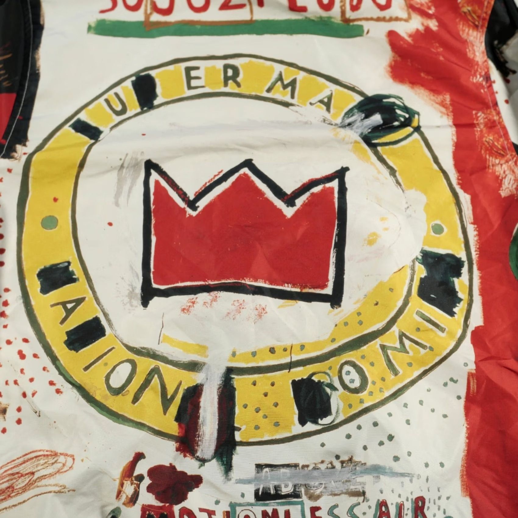 Members Only Members Only Jacket Mens L White Jean Michel Basquiat Hooded Windbreaker Art Size US 33 - 3 Thumbnail