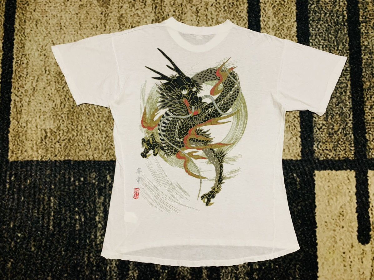 Japanese Brand LAST DROP#Vintage Traditional Japanese Dragon Single Stitch Size US M / EU 48-50 / 2 - 2 Thumbnail