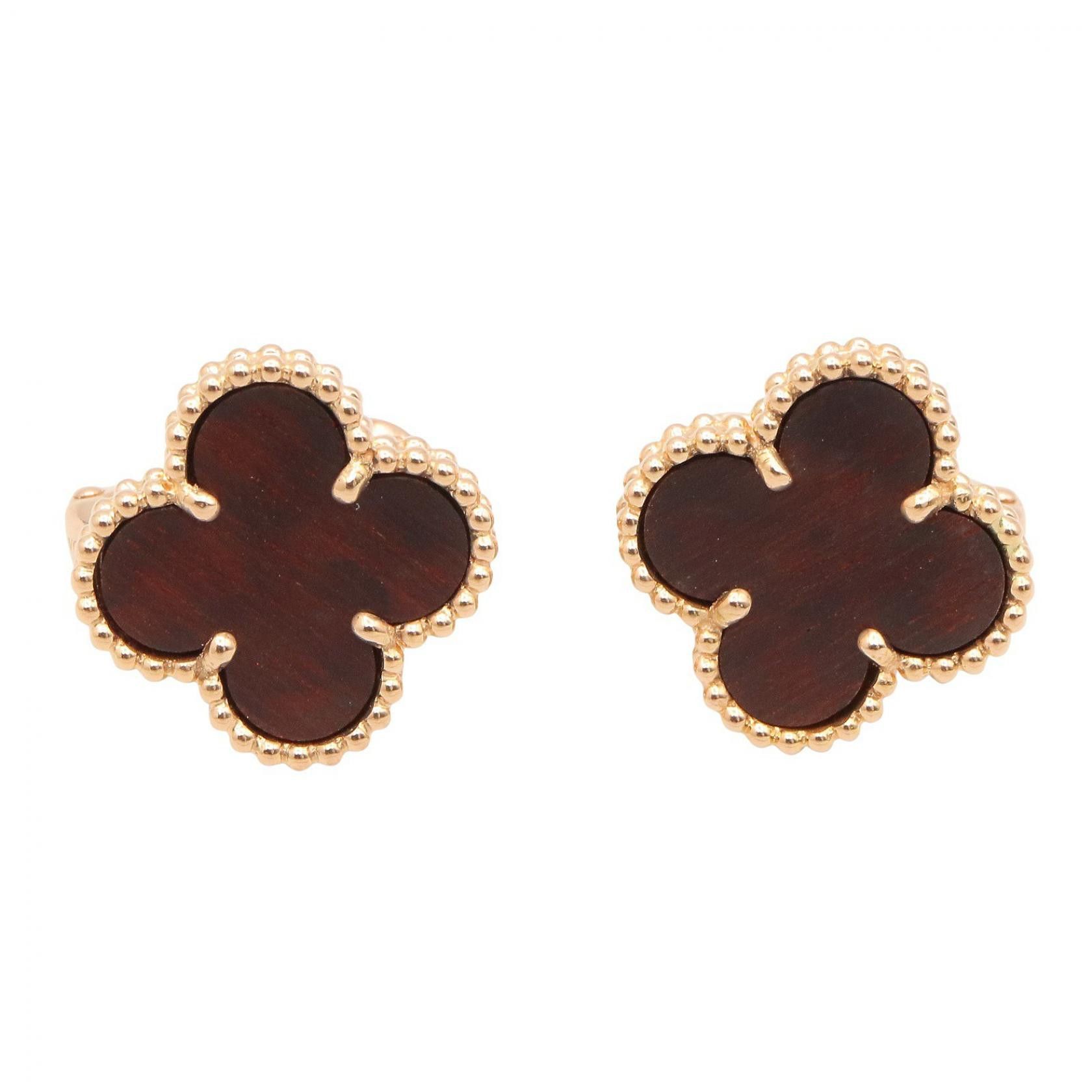 Van Cleef & Arpels Van Cleef & Arpels Van Cleef & Arpels Vintage Alhambra Onyx Au750 Pink Gold Earrings Precious Metal Earrings VCARA44200 DUTY FREE for USA Size ONE SIZE - 1 Thumbnail