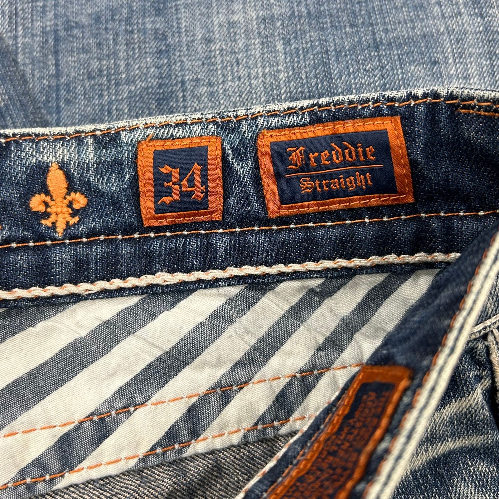 Rock Revival Rock Revival Freddie Straight Denim Jeans Distressed Size 34 Size US 34 / EU 50 - 9 Thumbnail