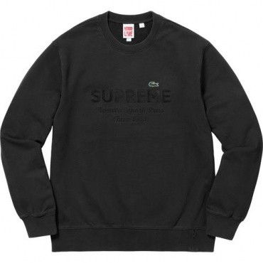 Supreme Supreme LACOSTE Crewneck Black ss 18 black xlarge | Grailed