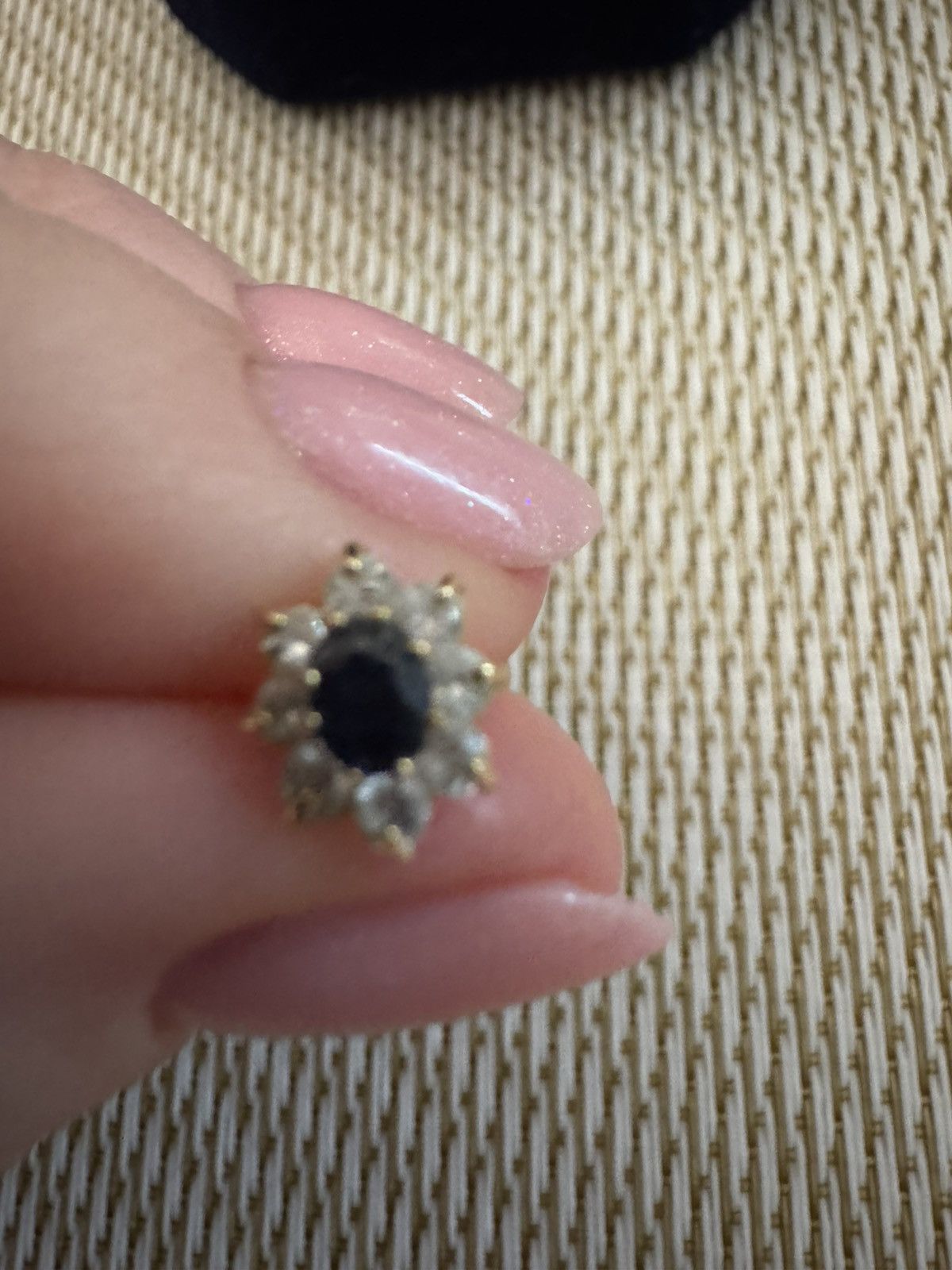 Vintage 14k gold sapphire and diamonds earrings Size ONE SIZE - 8 Thumbnail
