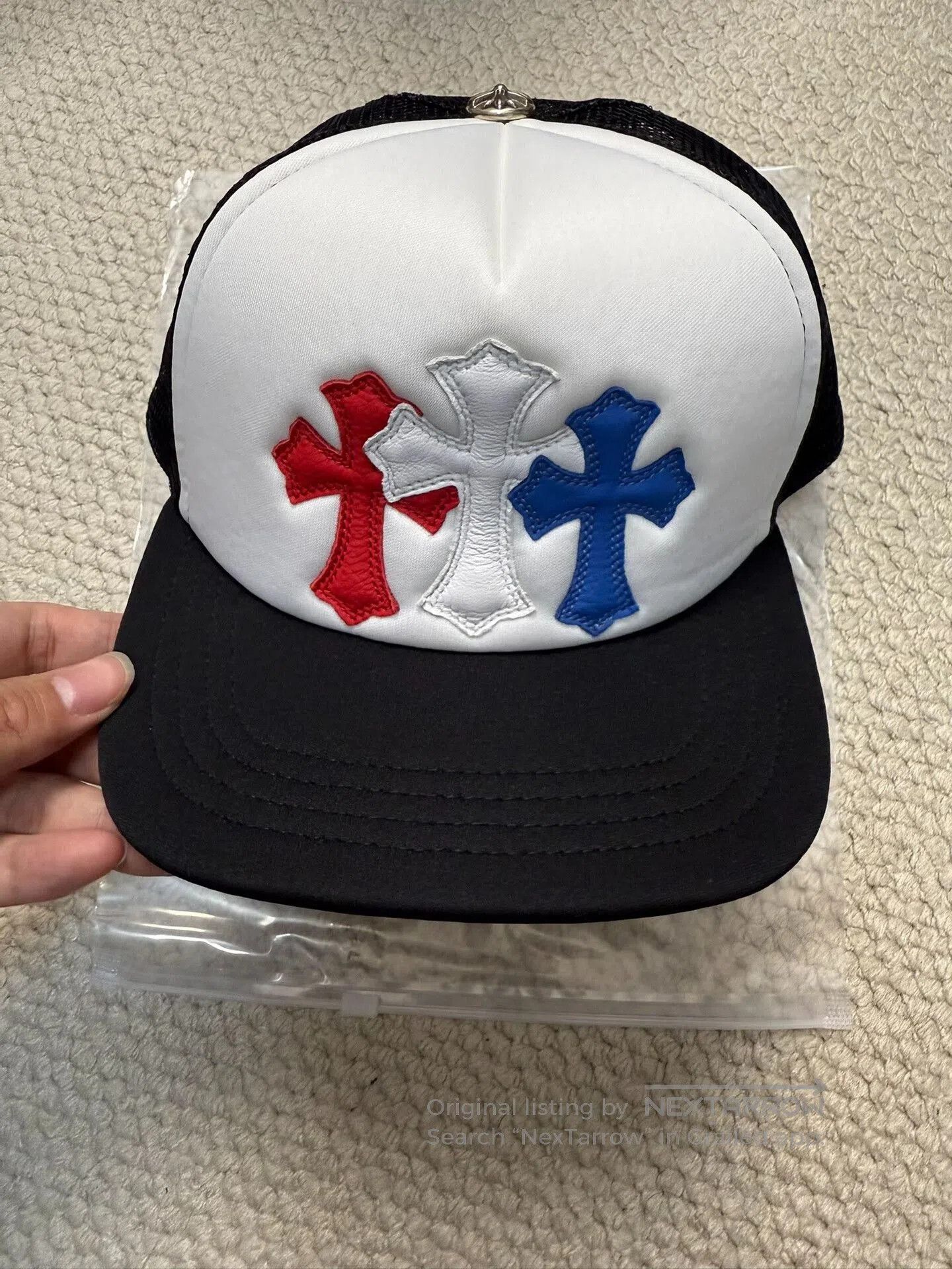 Chrome Hearts Chrome Hearts Red White Blue Cross Trucker Cap. Size ONE SIZE - 1 Thumbnail