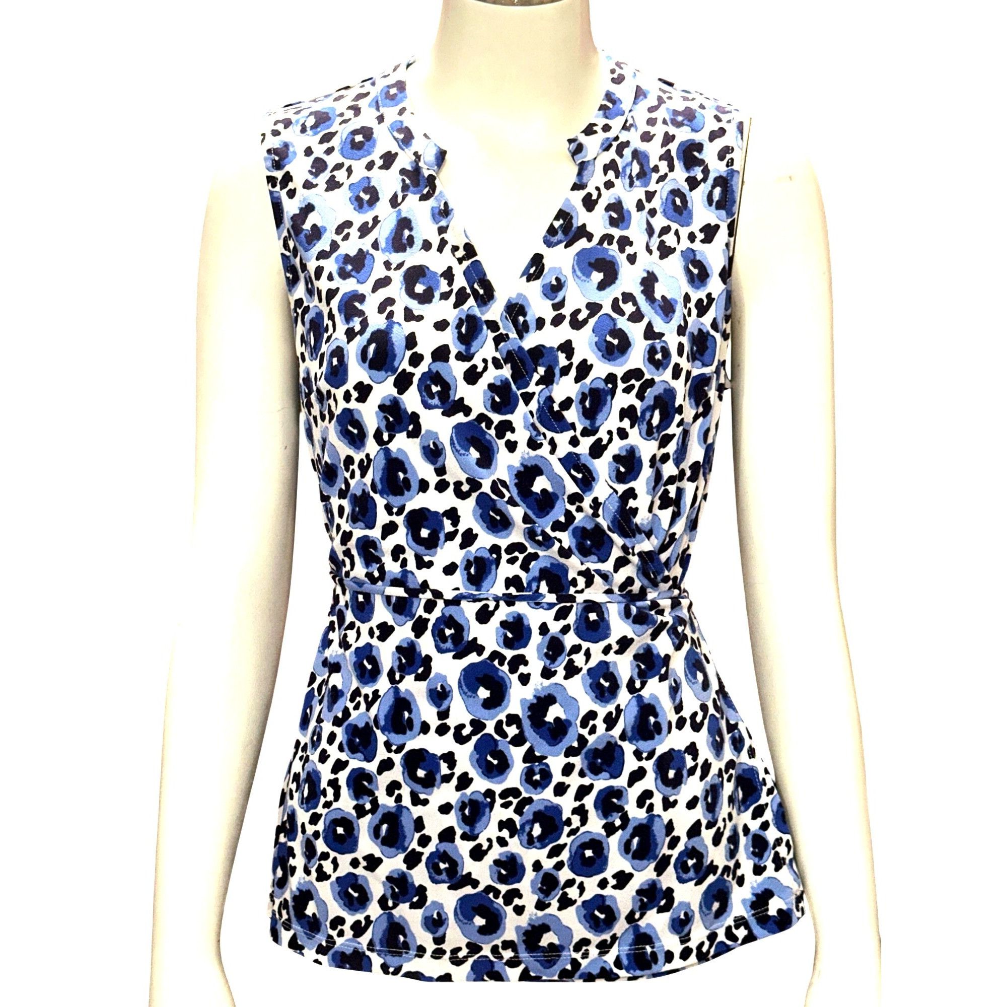 Other 41 Hawthorn Small Blue Black Abstract Leopard Print Wrap Blo Size S / US 4 / IT 40 - 2 Thumbnail