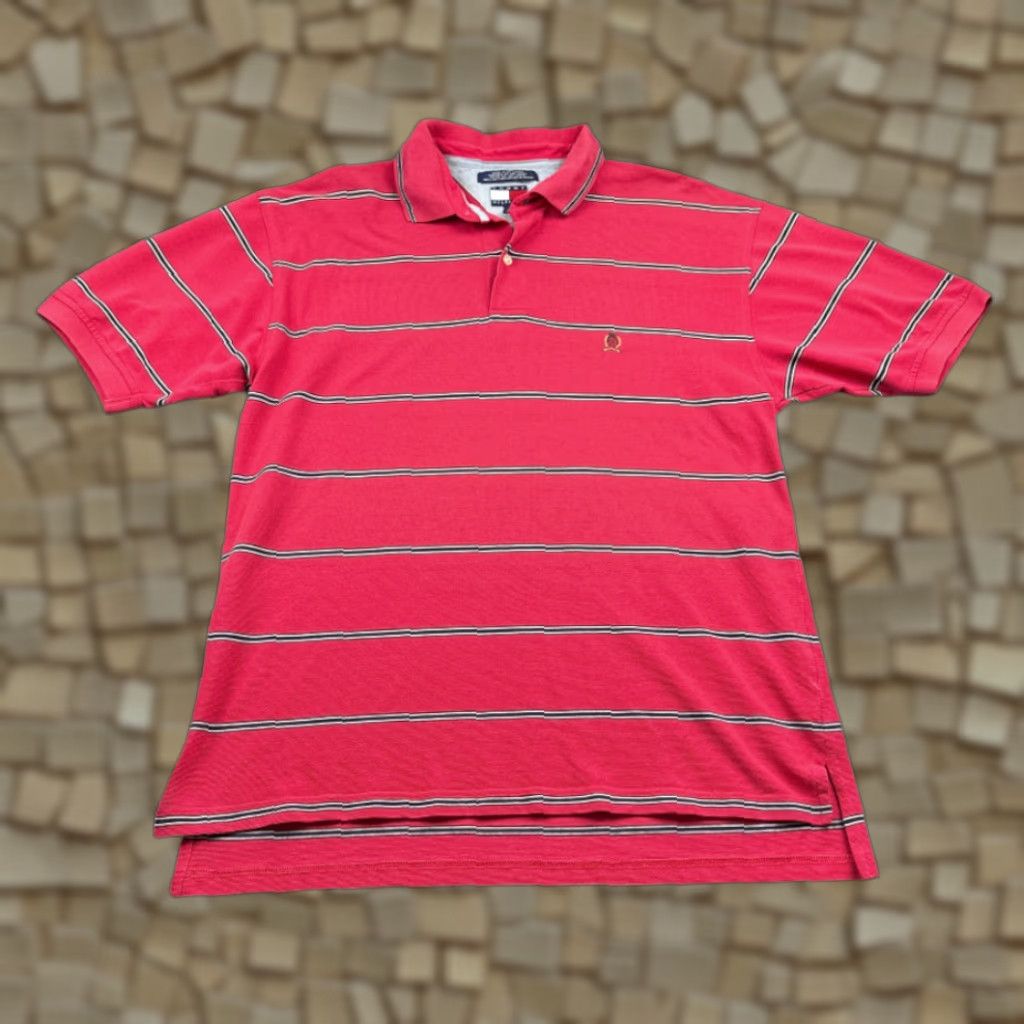 Tommy Hilfiger VINTAGE Tommy Hilfiger Polo Shirt Adult MEDIUM Pink Black Stripes 90s Crest Size US M / EU 48-50 / 2 - 1 Thumbnail