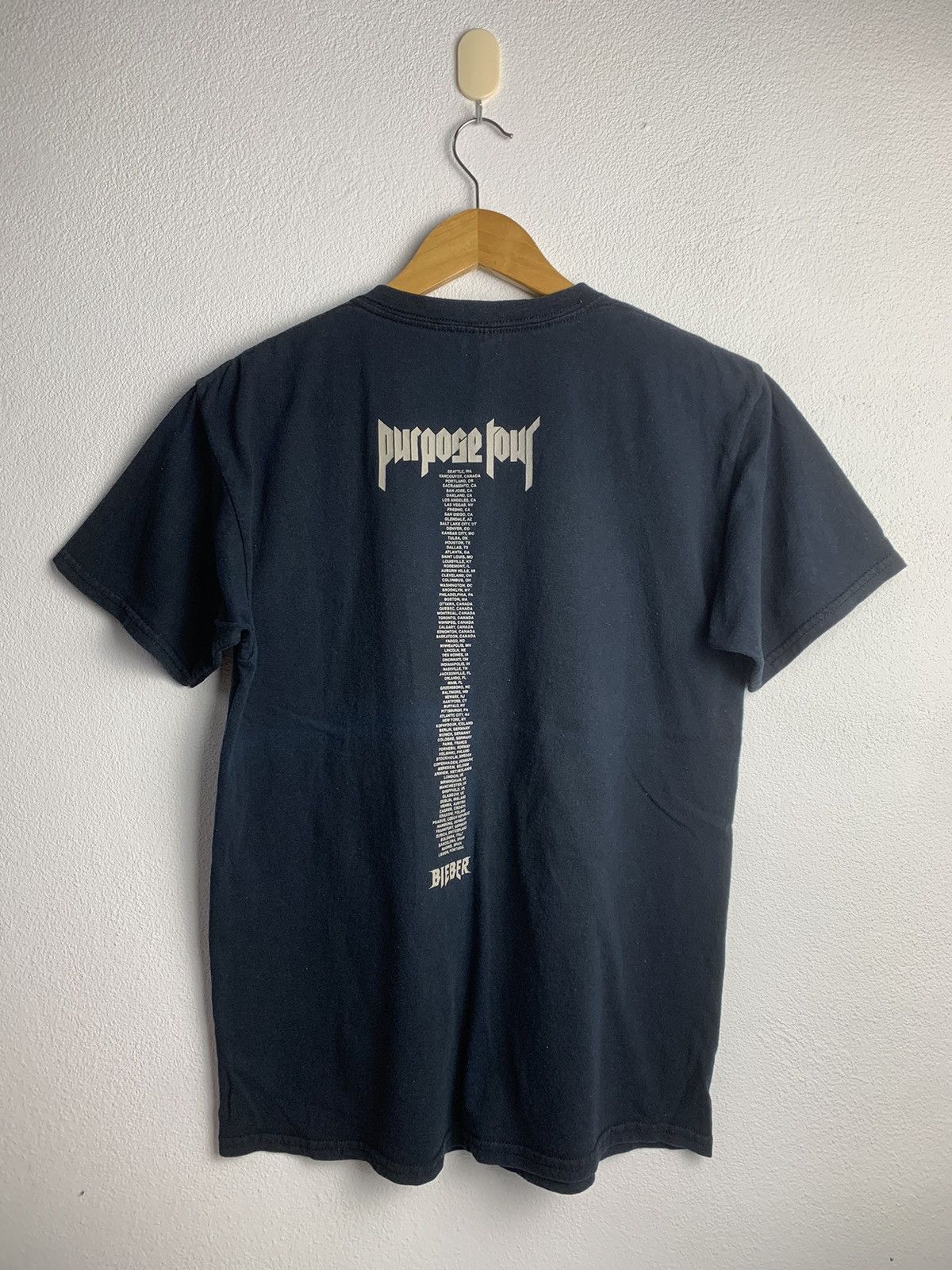 Justin Bieber × Vintage Vintage Justin Bieber Purpose Tour Tee Uneven Faded Size US S / EU 44-46 / 1 - 14 Thumbnail