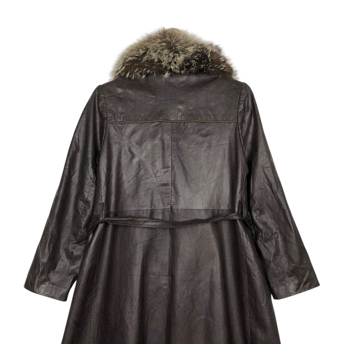 Vintage 🔥VINTAGE LEATHER LONG JACKET MINK FUR COLLAR LEATHACK JAPAN Size M / US 6-8 / IT 42-44 - 12 Thumbnail